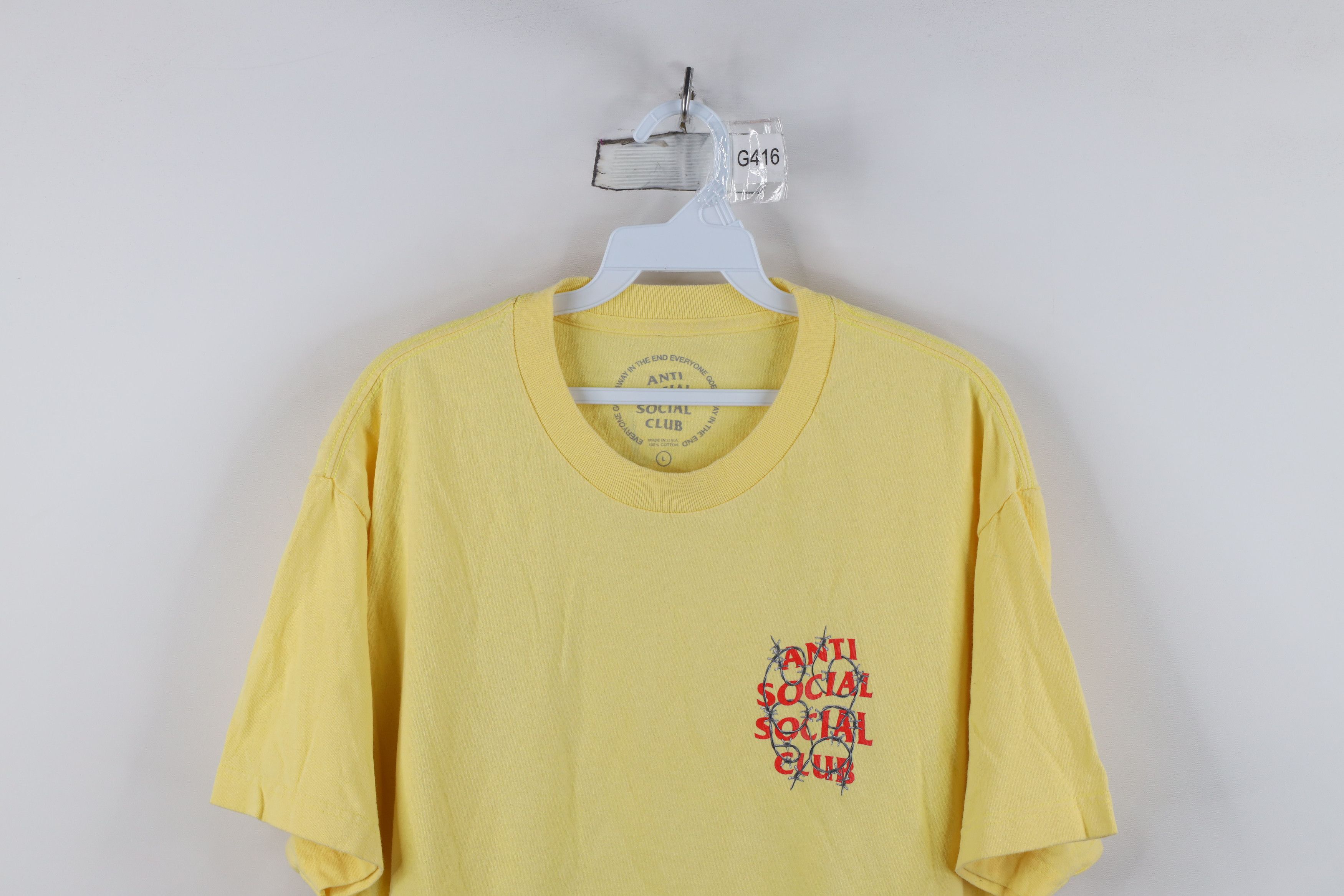 Anti Social Social Club Anti Social Social Club Barbed Wire T-Shirt Yellow USA Size US L / EU 52-54 / 3 - 2 Thumbnail