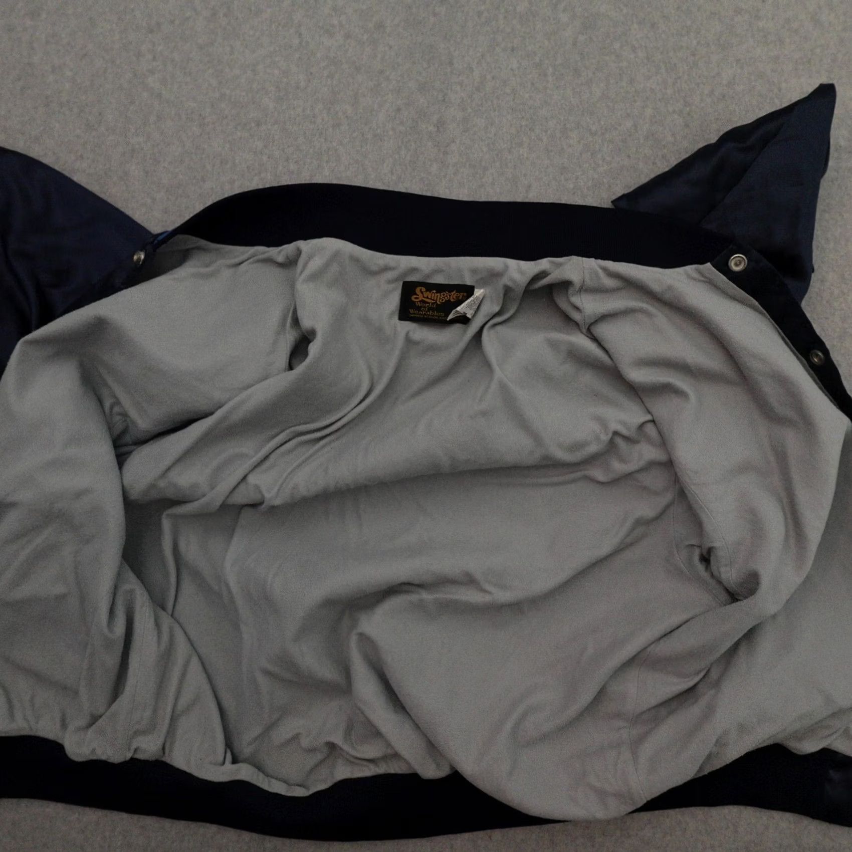 Vintage VINTAGE Swingster Jacket Men XL Blue USA Bomber Nylon Athletic Pattern Solid 25X25 Size XL Size US XL / EU 56 / 4 - 6 Thumbnail