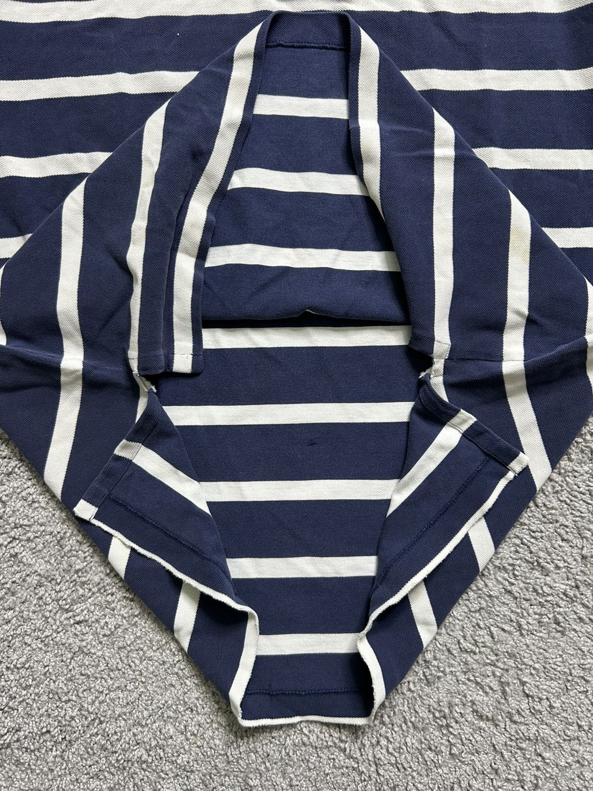Polo Ralph Lauren Vintage 80s Polo Ralph Lauren Striped Contrast Collar Polo Size US XL / EU 56 / 4 - 5 Thumbnail
