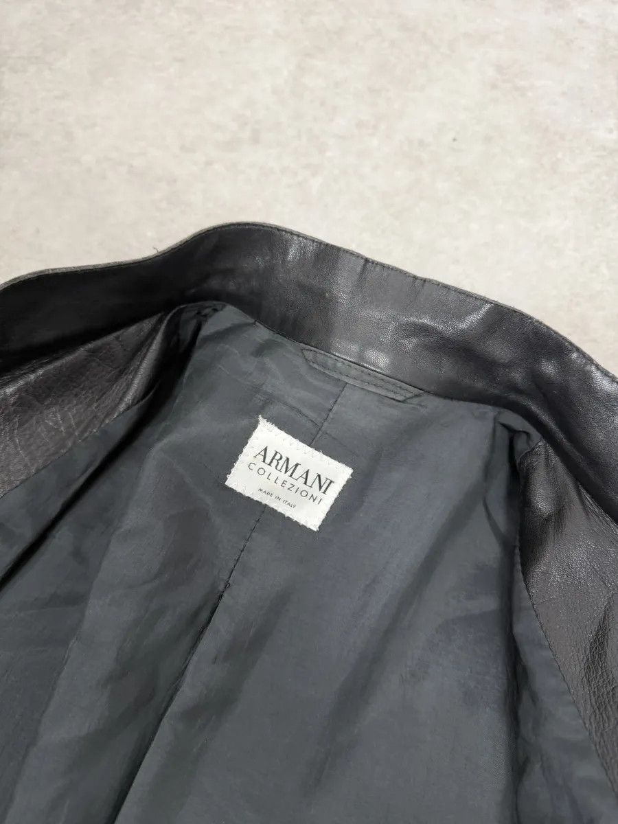 Armani Collezioni 2000s Armani Collezioni Black Leather Jacket Size US M / EU 48-50 / 2 - 11 Thumbnail