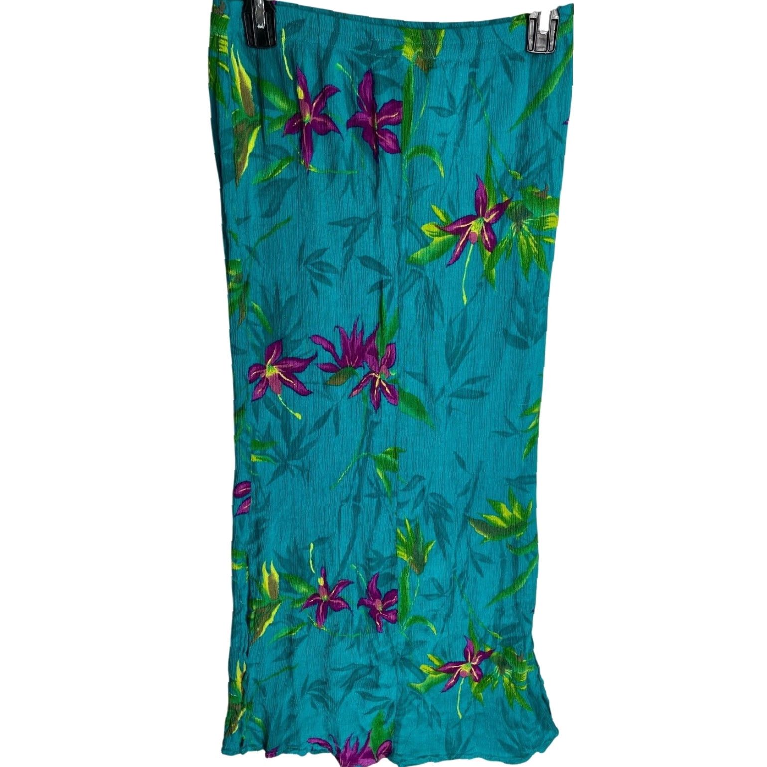 Vintage VINTAGE Drapers & Damons Midi Skirt S Green Floral Fairy Y2K Garden Bohemian Tropical Summer Spring Fall Womens Midi Skirt Size 28" / US 6 / IT 42 - 3 Thumbnail