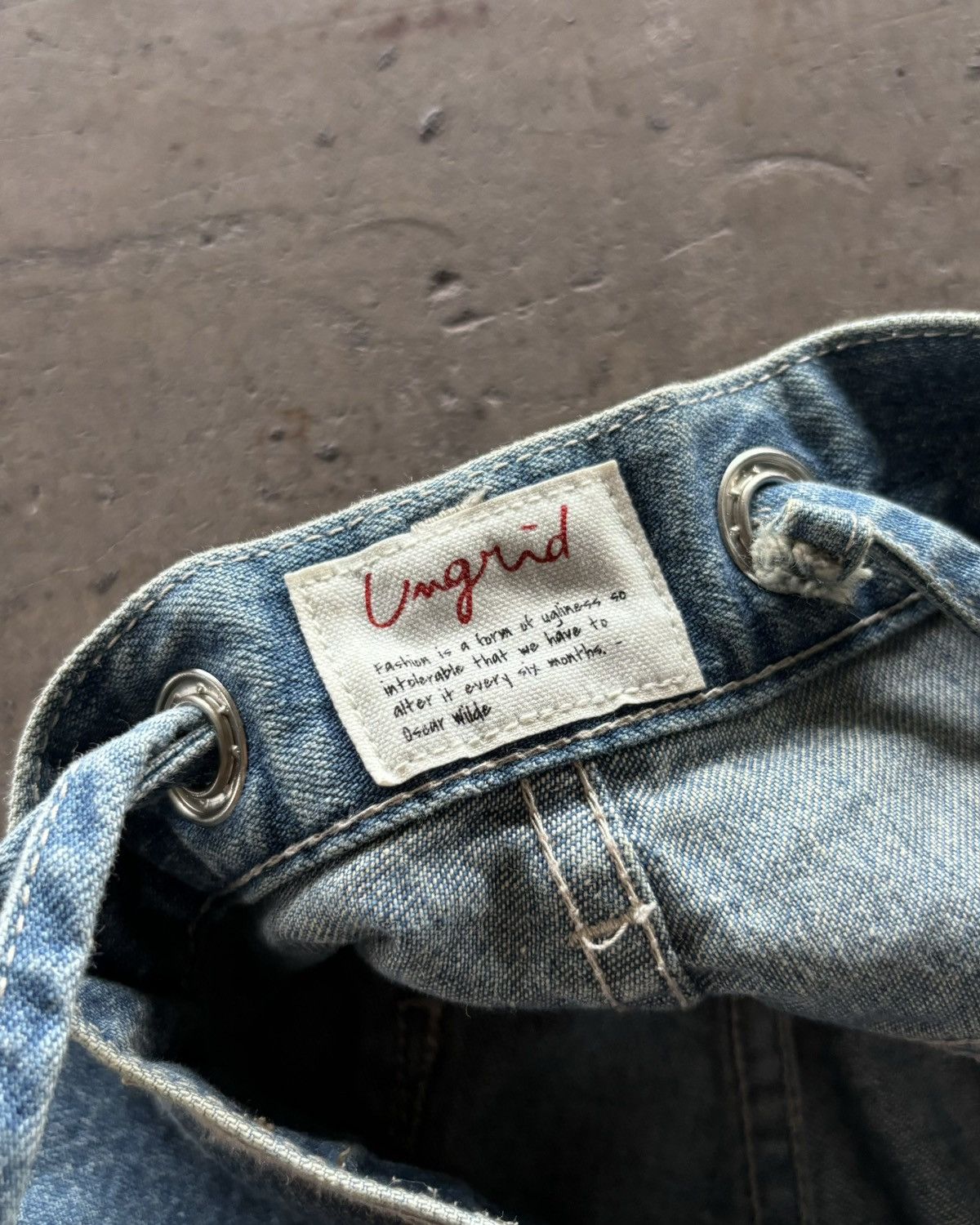 Beauty Beast × Japanese Brand 2000s Ungrid Multi Rope Blue Denim Baggy Jeans Size US 28 / EU 44 - 4 Thumbnail