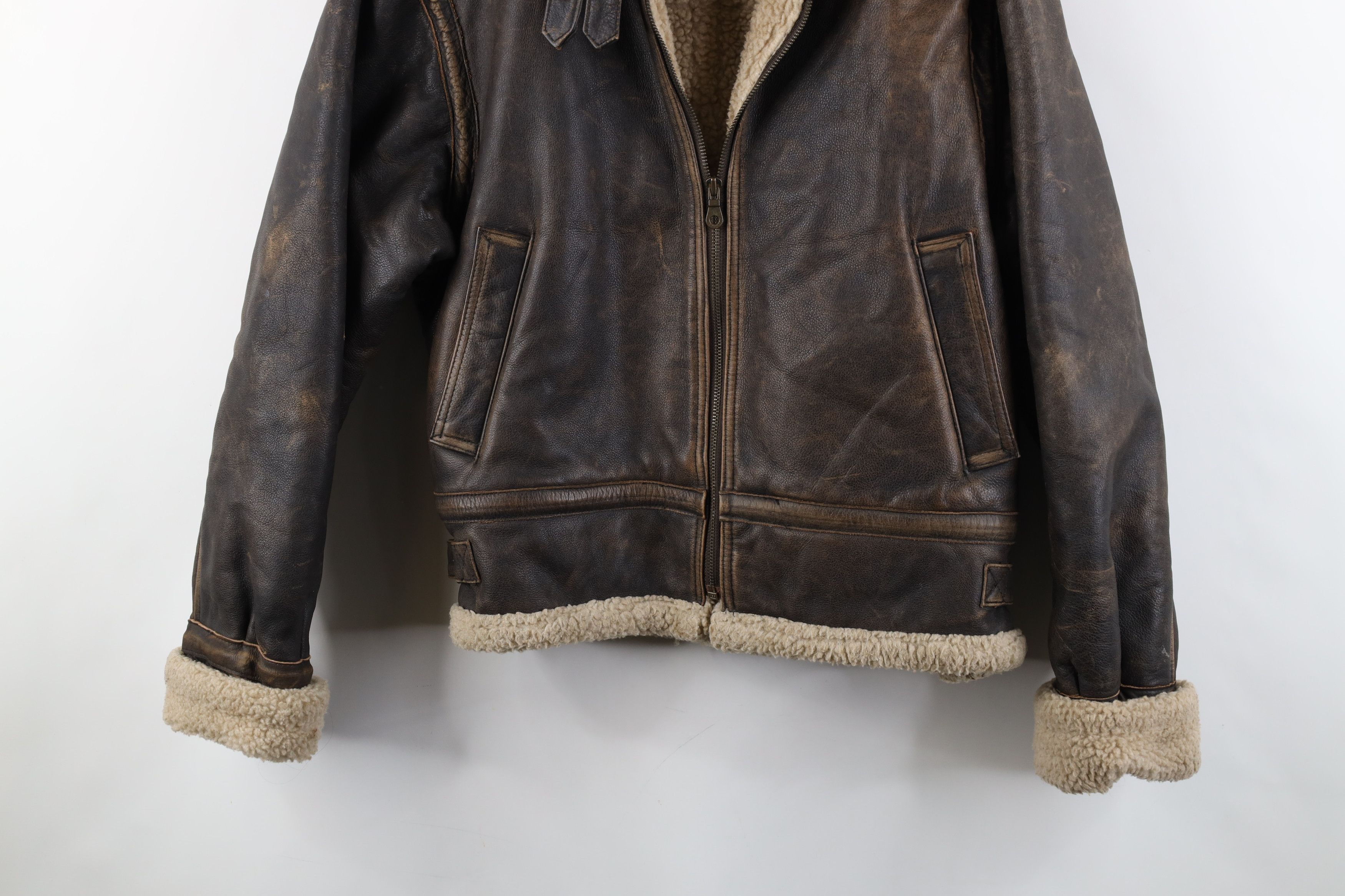Vintage Vintage 90s Streetwear Lined Leather B3 Bomber Jacket Size S / US 4 / IT 40 - 3 Thumbnail