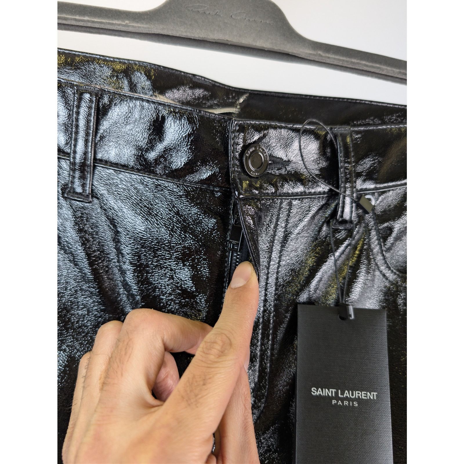 Saint Laurent Paris o1rshd1 Skinny 5 Pocket Med Venice Shiny Lacquered Pants Size US 32 / EU 48 - 8 Thumbnail