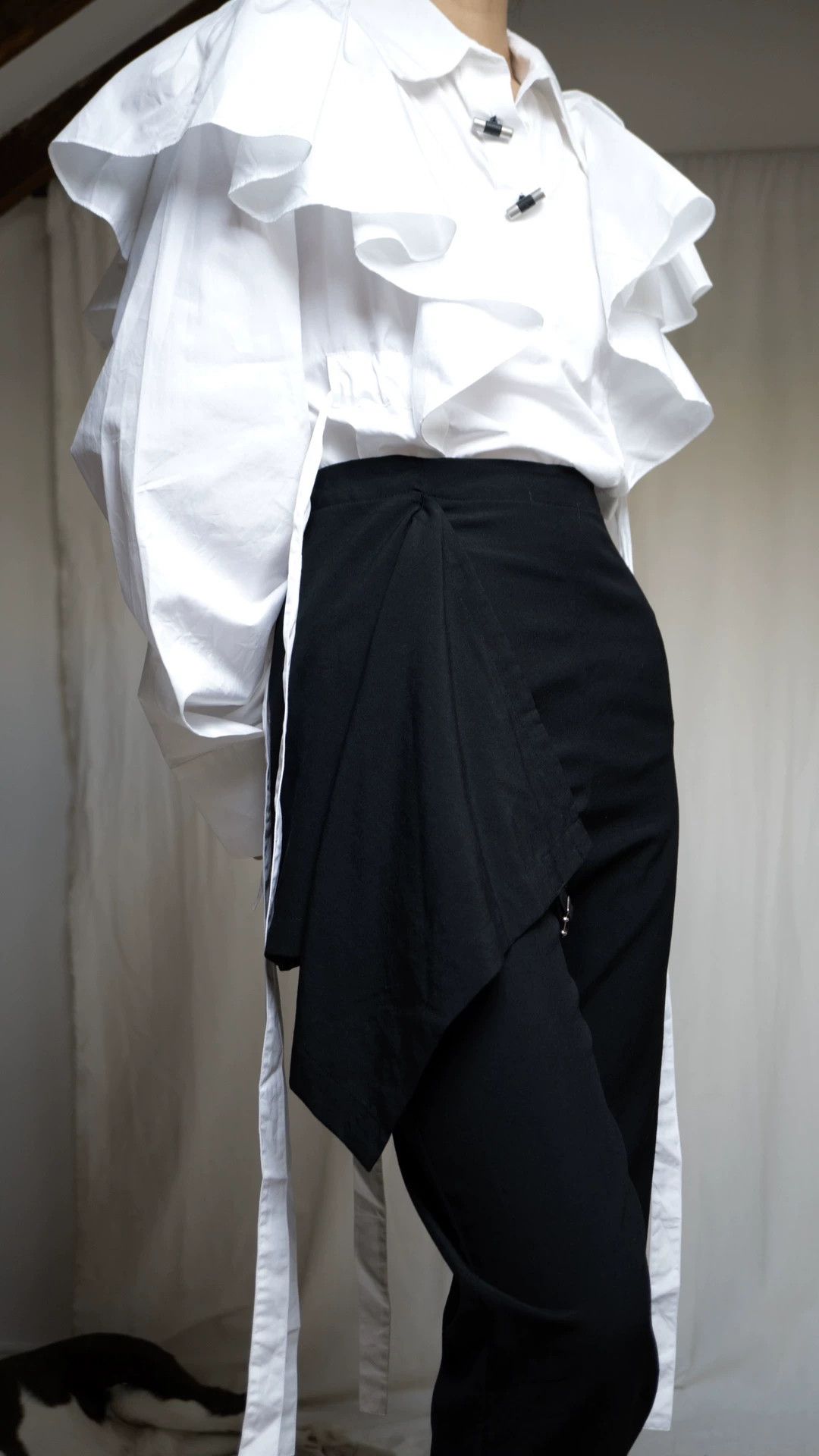 Comme des Garcons COMME des GARÇONS 1997 Tricot Wrap Narrow Wool Pants Size 26" / US 2 / IT 38 - 5 Thumbnail
