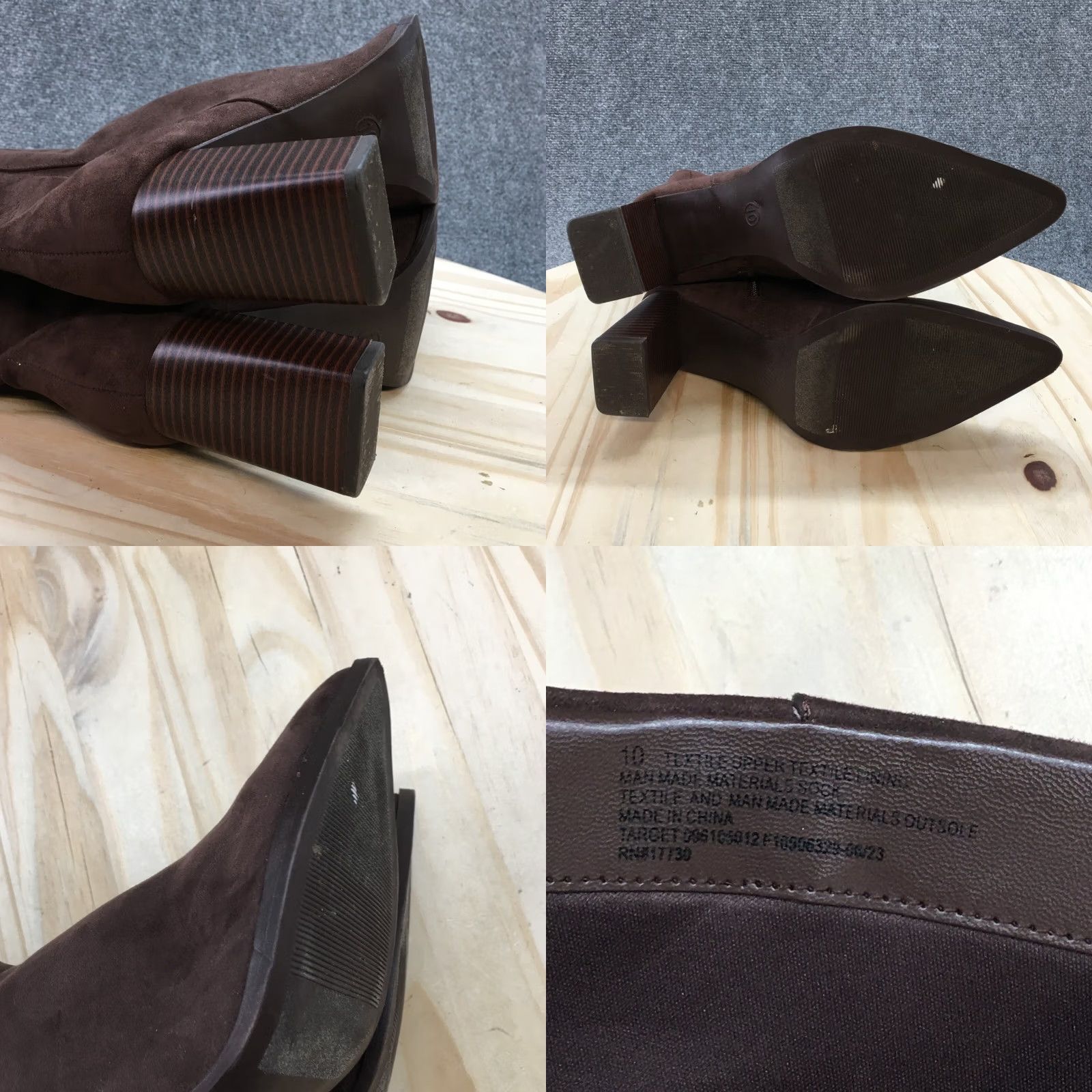 Vintage A New Day Ankle Boots Womens 10 Brown Pointed Toe Slip-On Casual Comfort Suede Size US 10 / IT 40 - 9 Thumbnail