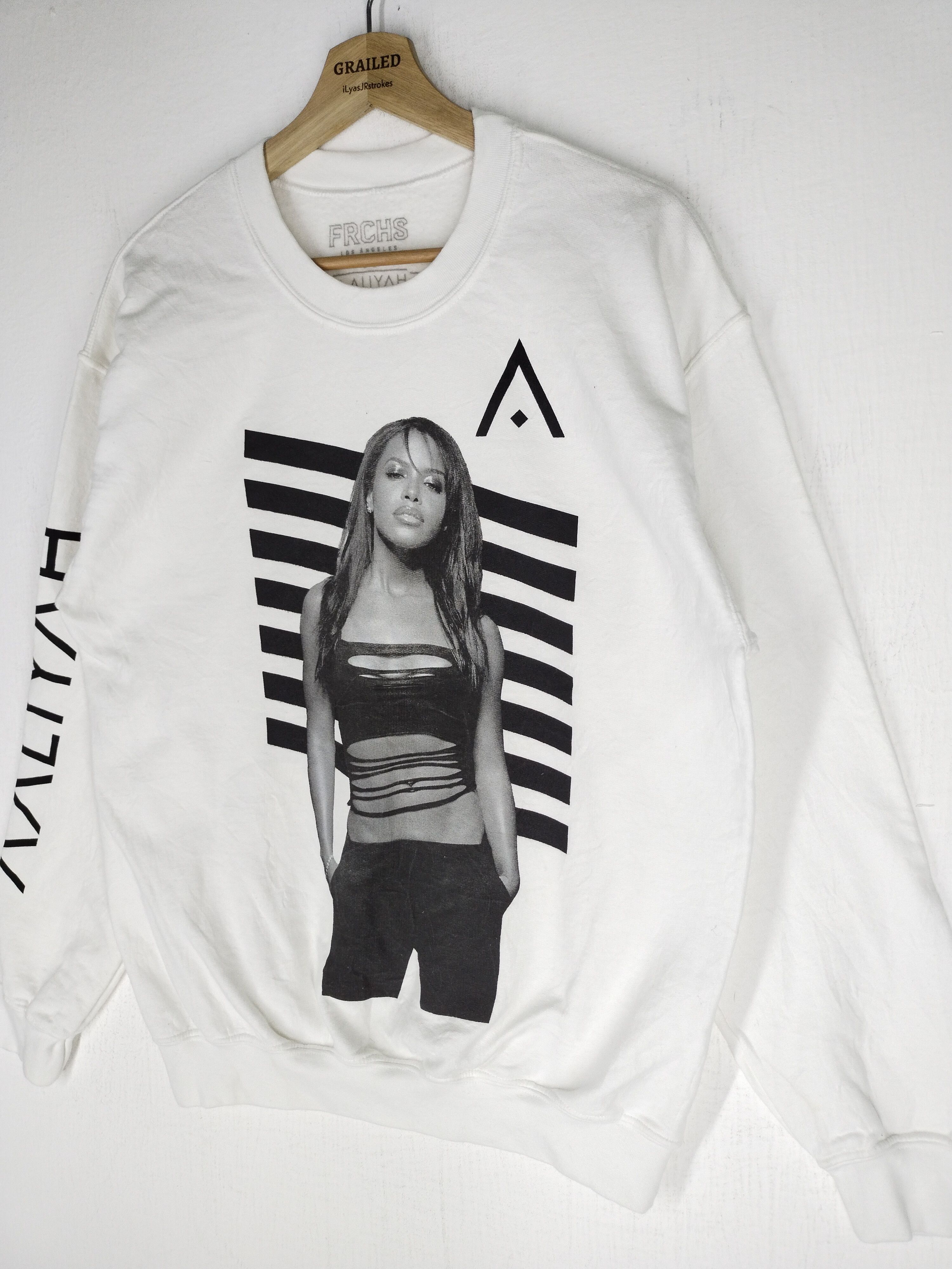 Band Tees × Rap Tees Aaliyah x FRCHS White Sweatshirt Size US M / EU 48-50 / 2 - 2 Thumbnail