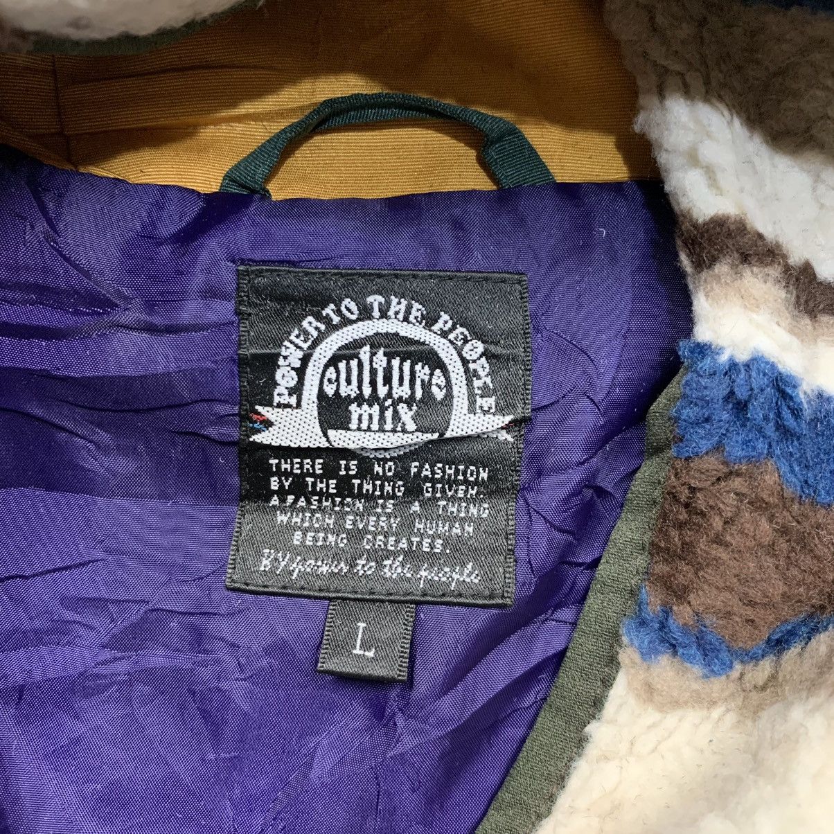 Japanese Brand Power to the people multi color colorblock jacket Size US L / EU 52-54 / 3 - 6 Thumbnail