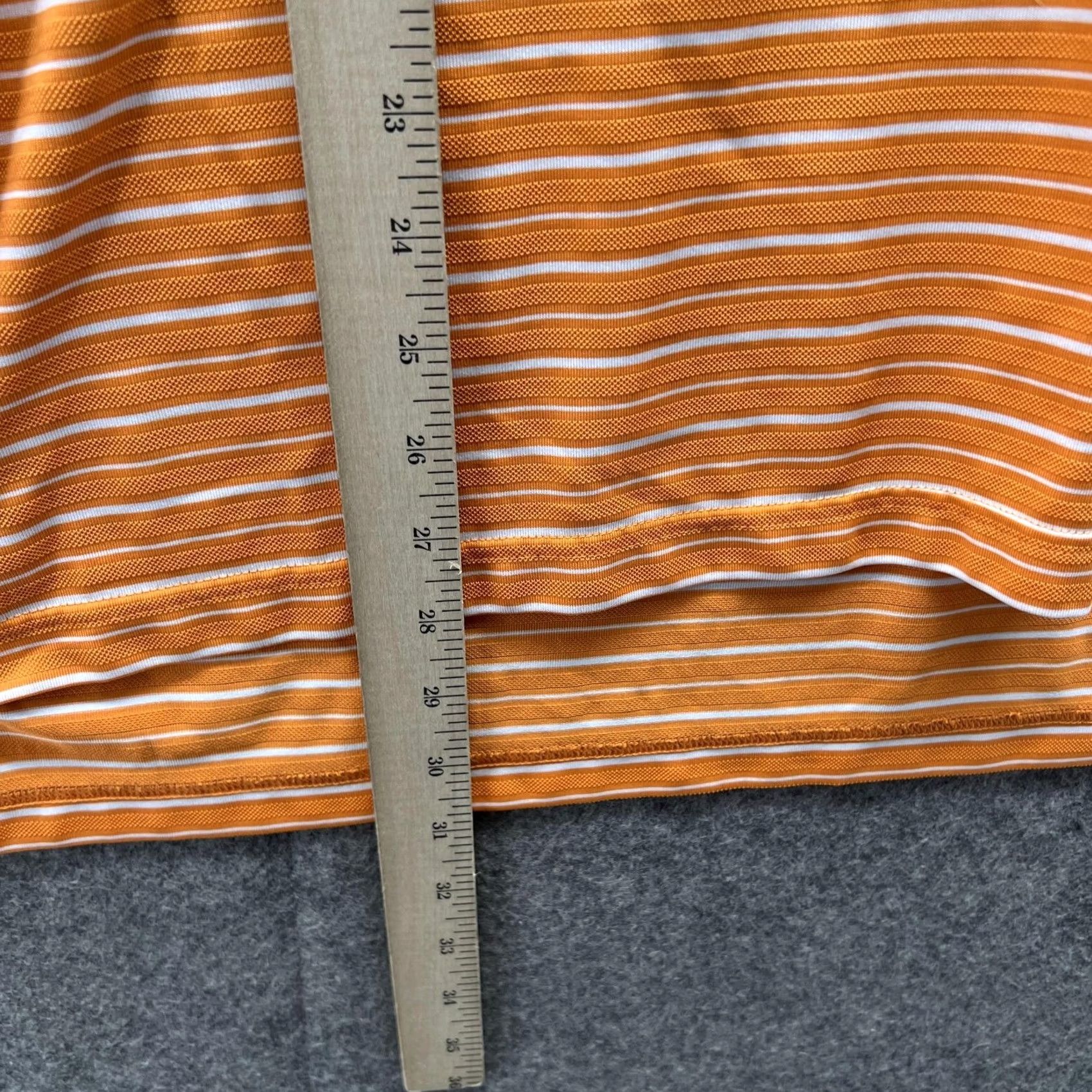Adidas Adidas Polo Shirt Men Large Orange White Striped Clima Lite Polyester Golf Size US L / EU 52-54 / 3 - 4 Thumbnail