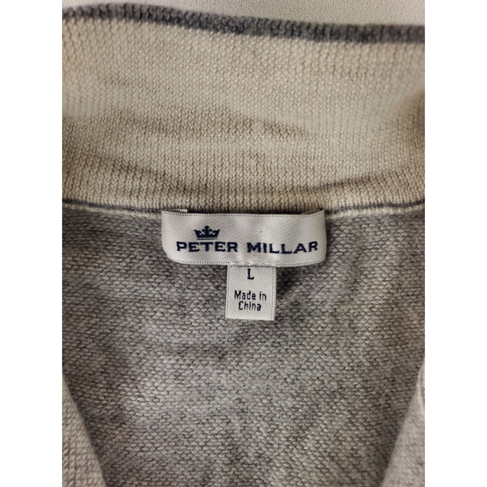 Peter Millar Peter Millar Sweater Birdseye 1/4 Zip Light Gray 100% Merino Wool Mens L Size US L / EU 52-54 / 3 - 3 Thumbnail
