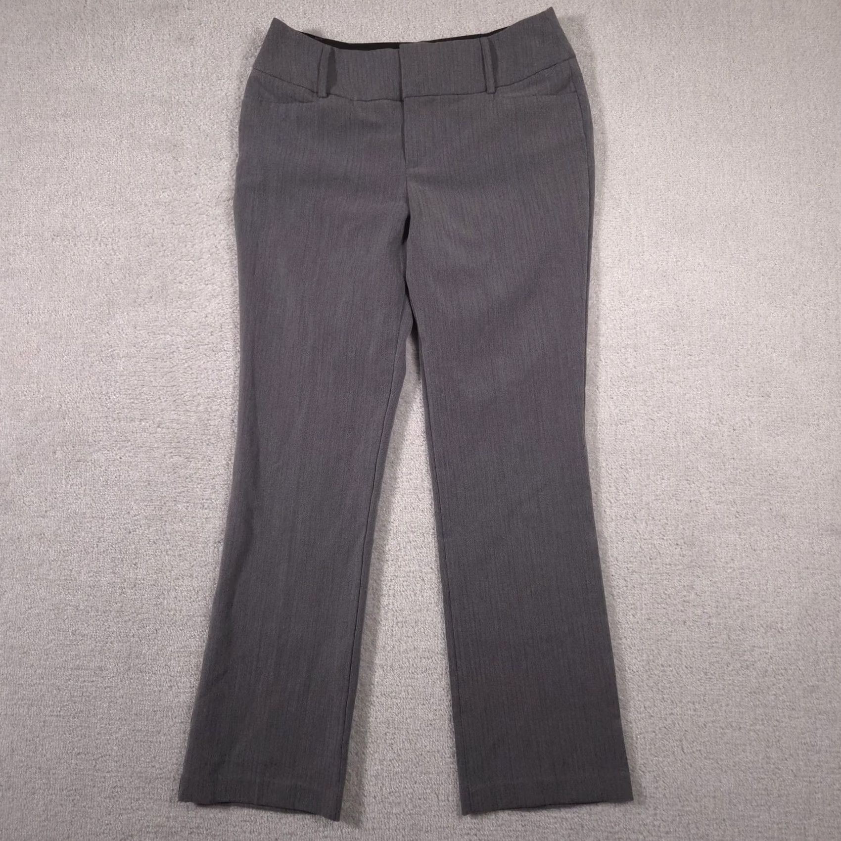 Apt. 9 APT 9 Pants Womens 6 Gray Herringbone Dress Slacks Stretch Career Work Pants Size 28" / US 6 / IT 42 - 2 Thumbnail