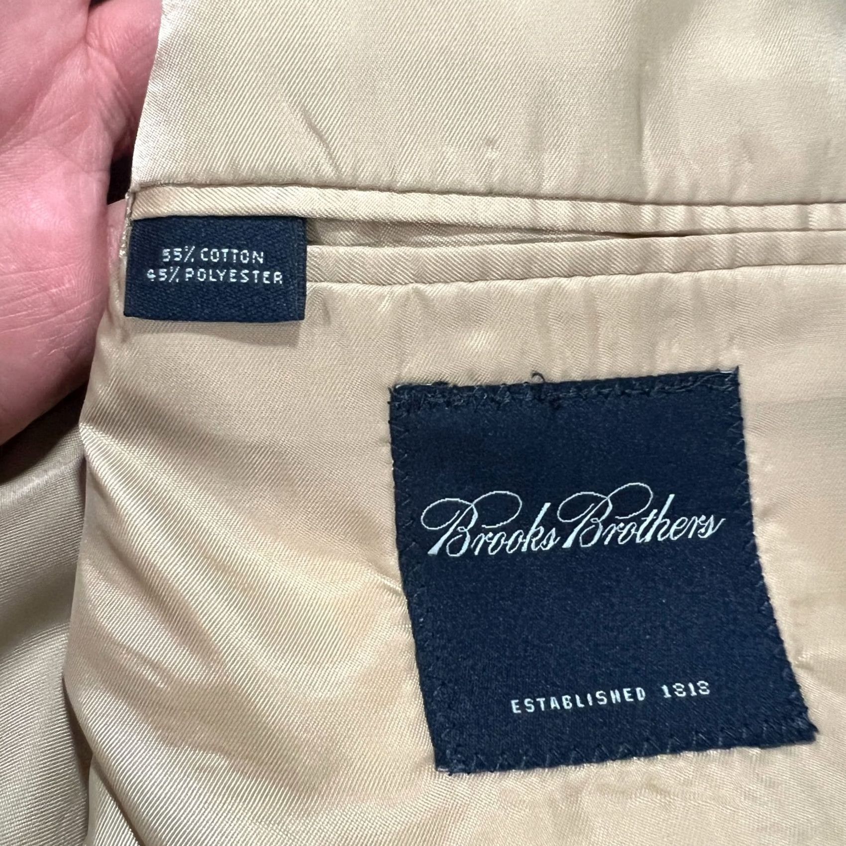 Brooks Brothers Brooks Brothers Suit Sport Coat Blazer Pants Set 43L Mens 36x30 Pleated Beige Size 46R - 5 Thumbnail