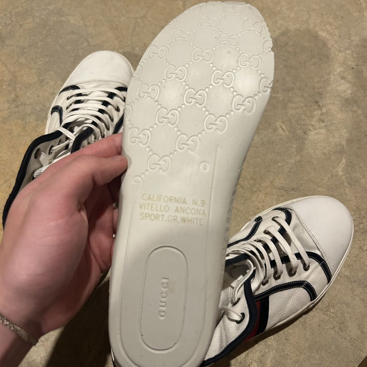 Designer × Gucci Gucci Canvas Signature Web High Top Shoes US 9 Size US 9 / EU 42 - 14 Thumbnail