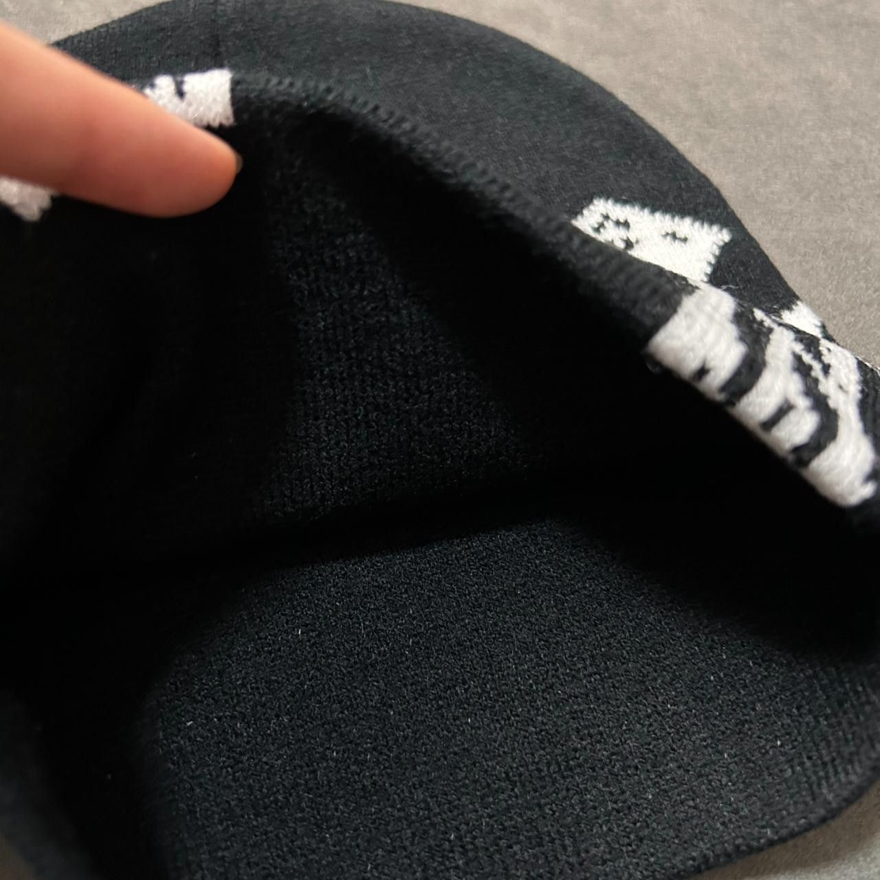 Japanese Brand Double Crosses Graphic No Cuff Knit Cap Beanie Black Hat OS Size ONE SIZE - 4 Thumbnail
