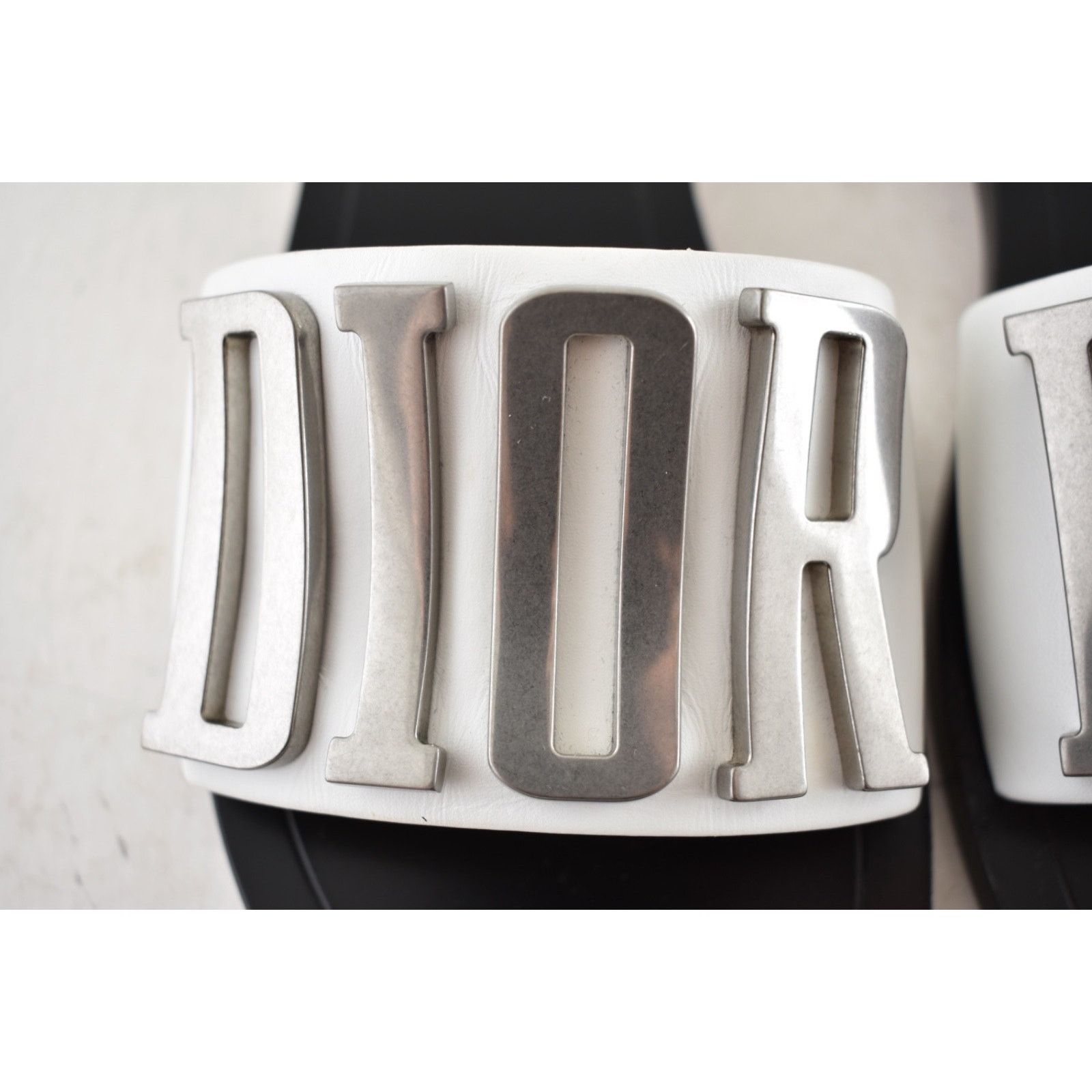 Dior Christian Dior Diorevolution White Silver Metal Logo Slide Size US 6.5 / IT 36.5 - 8 Thumbnail