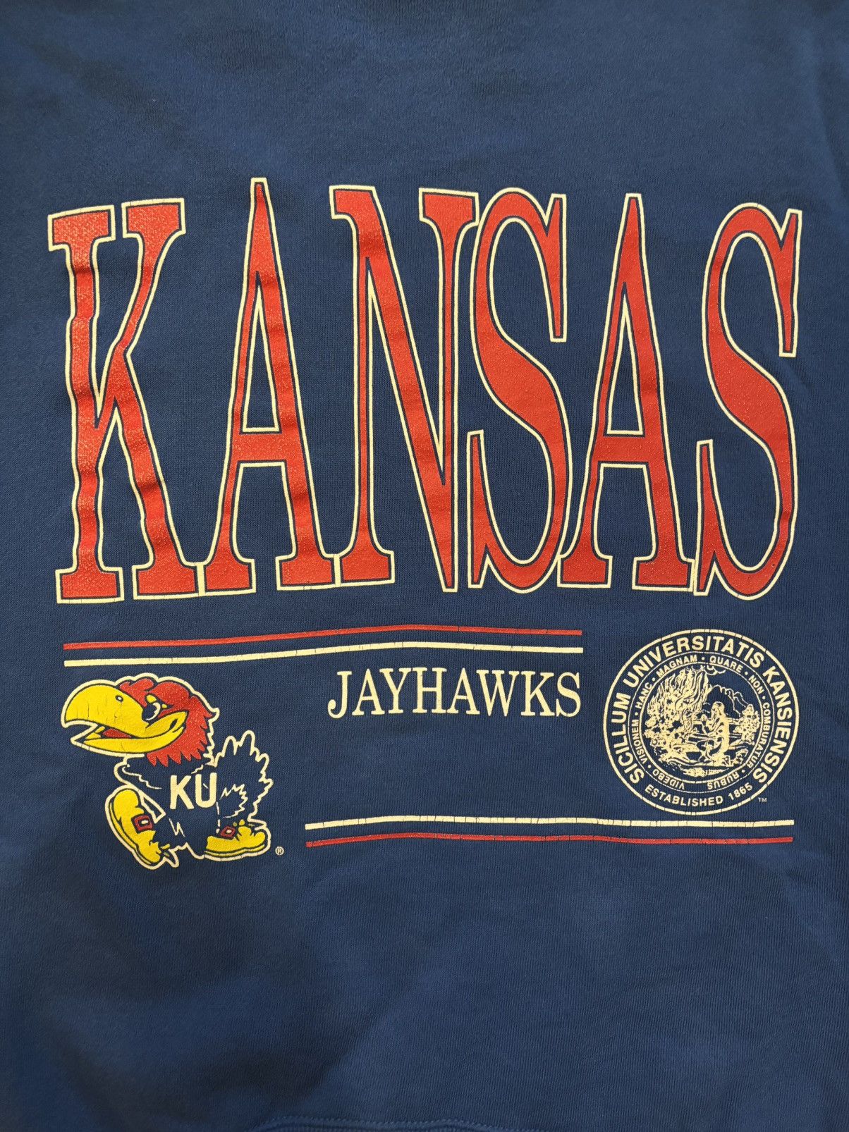 Hanes Vintage 80's Kansas University Sweatshirt Size US XL / EU 56 / 4 - 2 Thumbnail