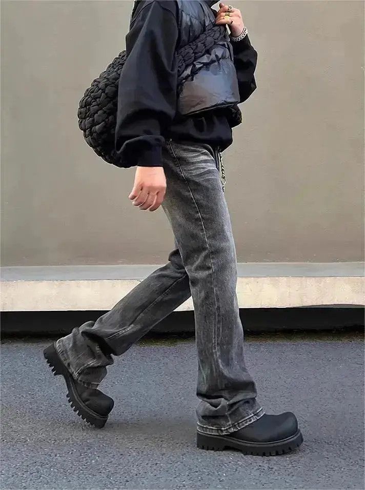 Japanese Brand Straight slim fit elastic washed jeans Size US 32 / EU 48 - 6 Thumbnail