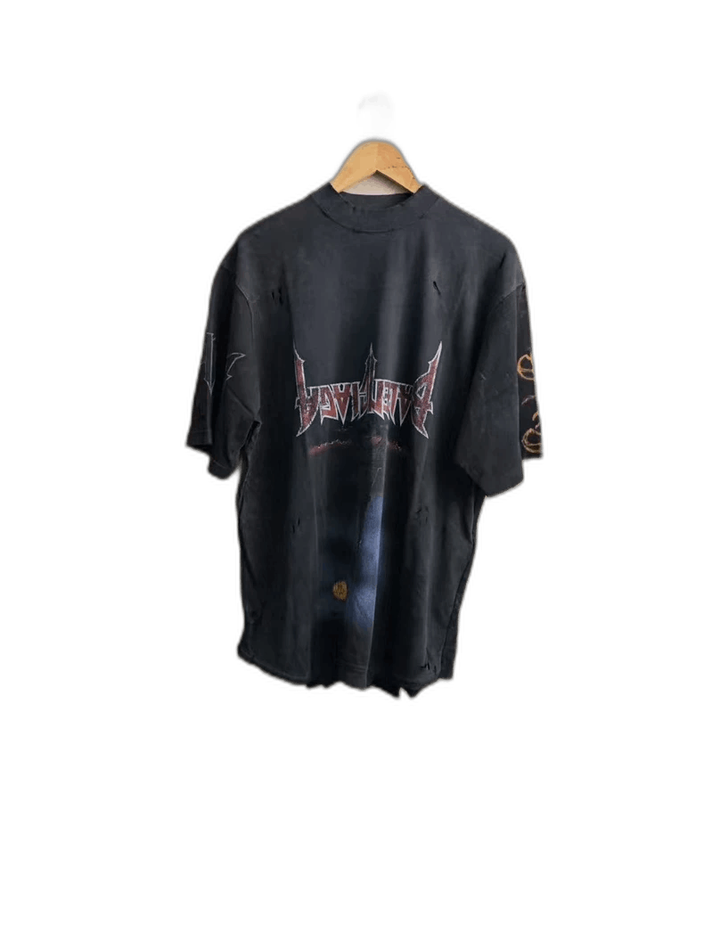 Balenciaga Fire Tower Short Sleeve Shirt-yf