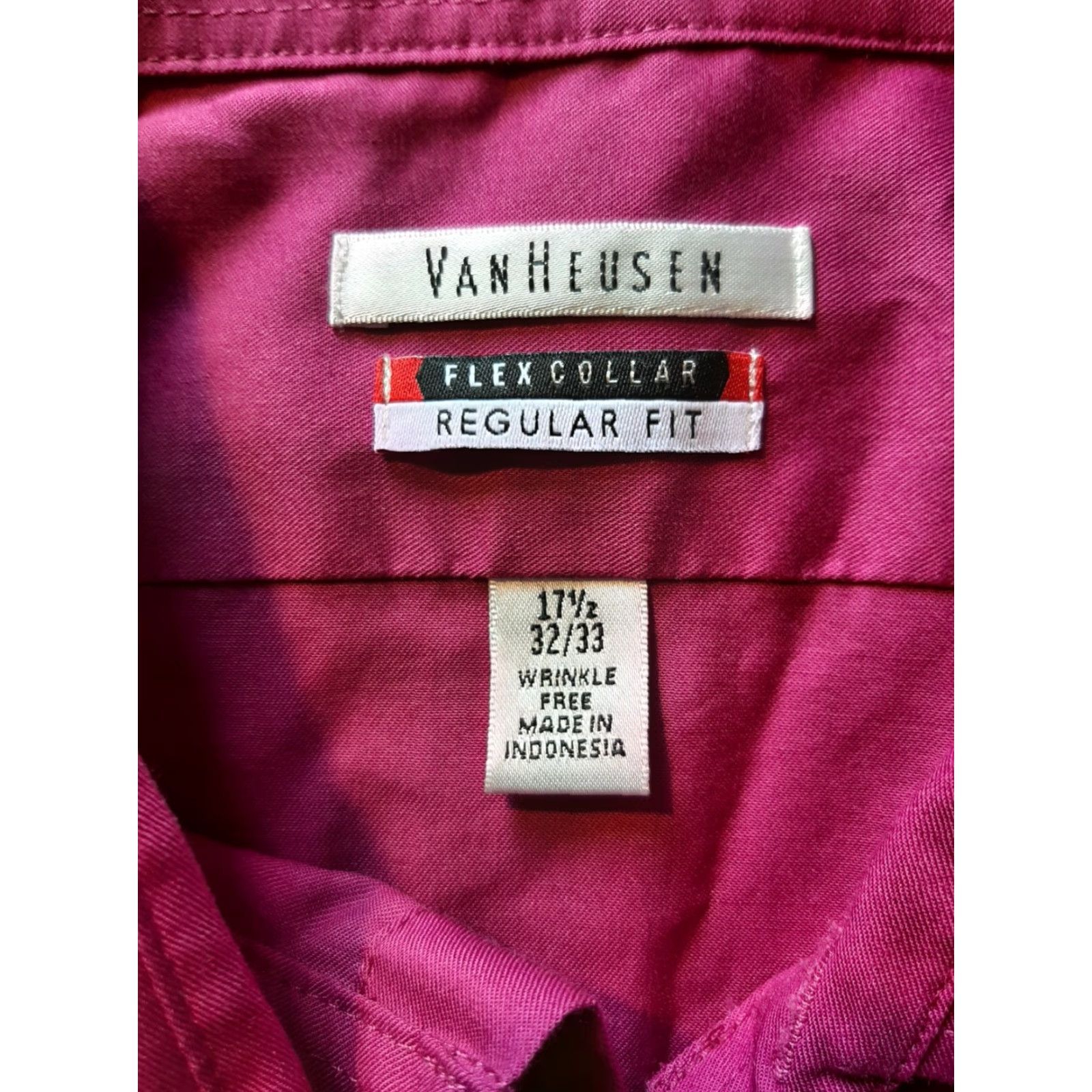 Van Heusen VINTAGE? Van Heusen Mens Button Front Shirt Purple Long Sleeve 17 1/2 32/33 Regular Fit Size US XL / EU 56 / 4 - 2 Thumbnail
