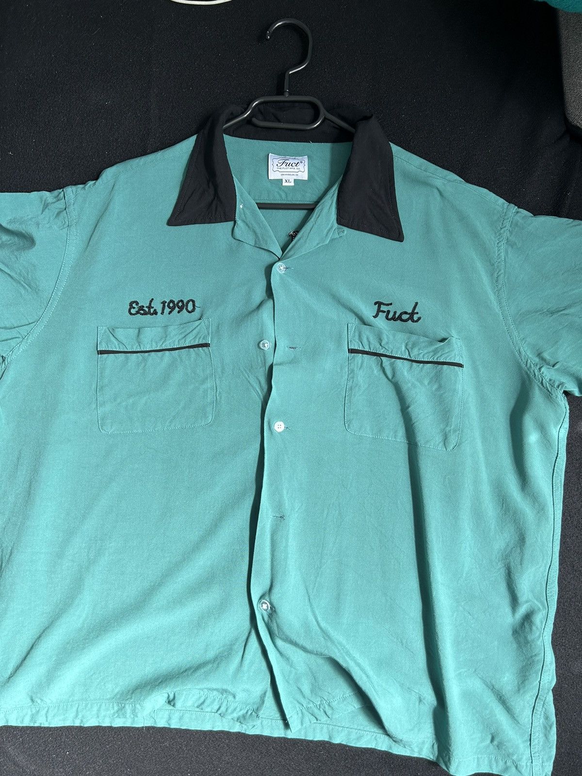 image of Fuct Devil Bowling Shirt in Mint Green, Men's (Size XL)