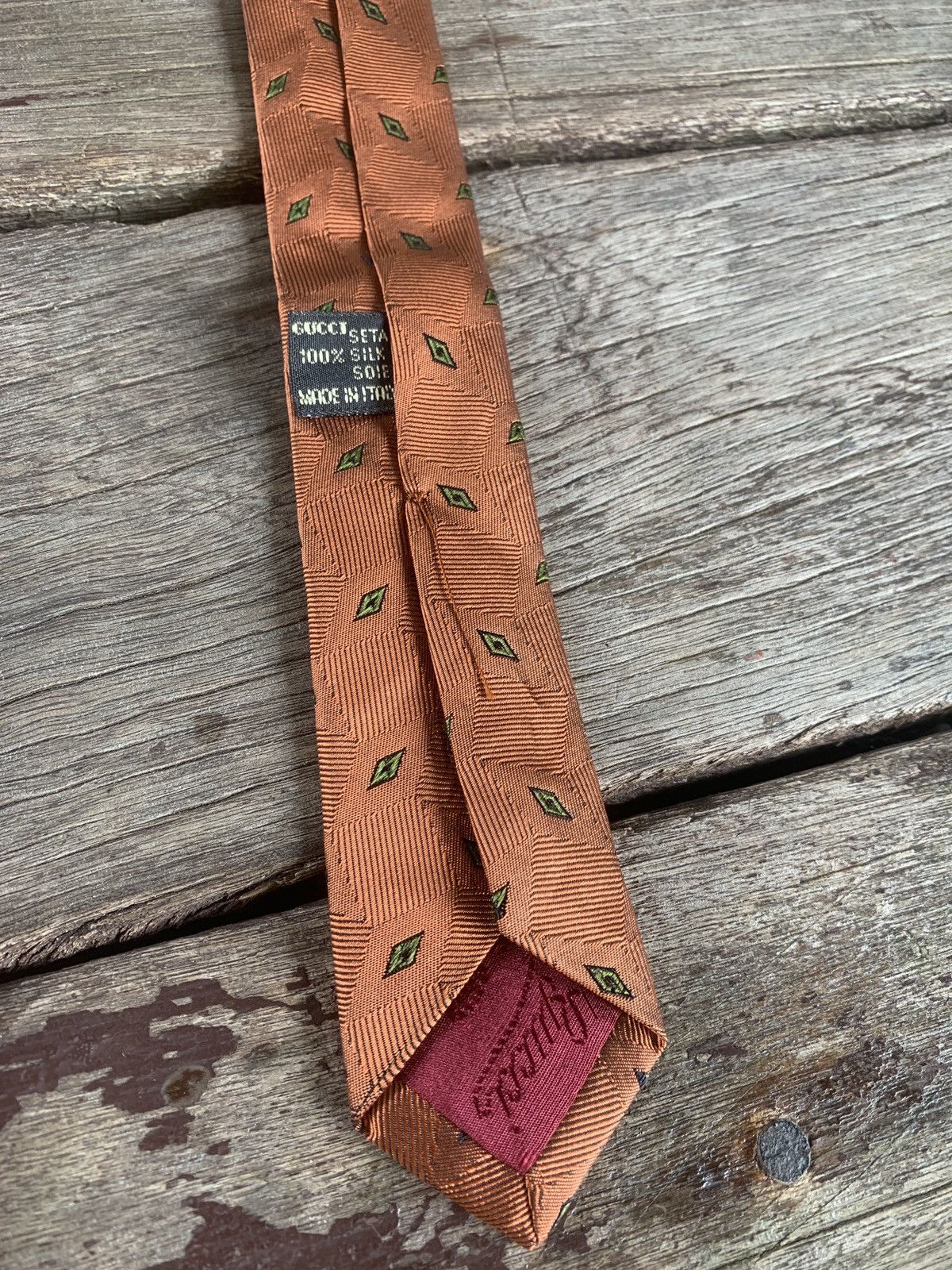 Gucci Gucci Italy silk neck tie Size ONE SIZE - 4 Thumbnail