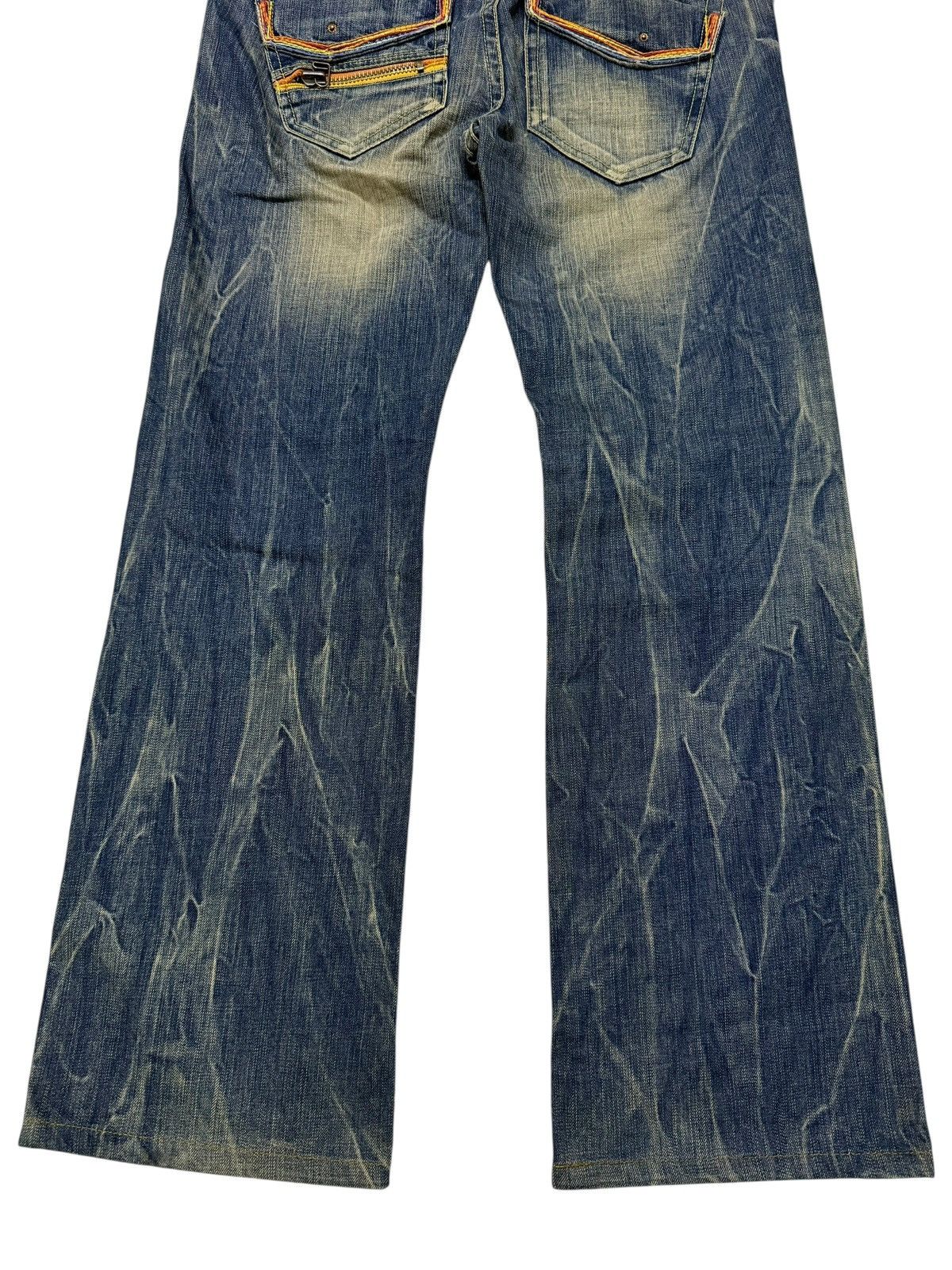Le Grande Bleu (L.G.B.) Flared Jeans Red Pepper Faded Stretch Low Rise Boot Cut Size US 31 - 18 Thumbnail