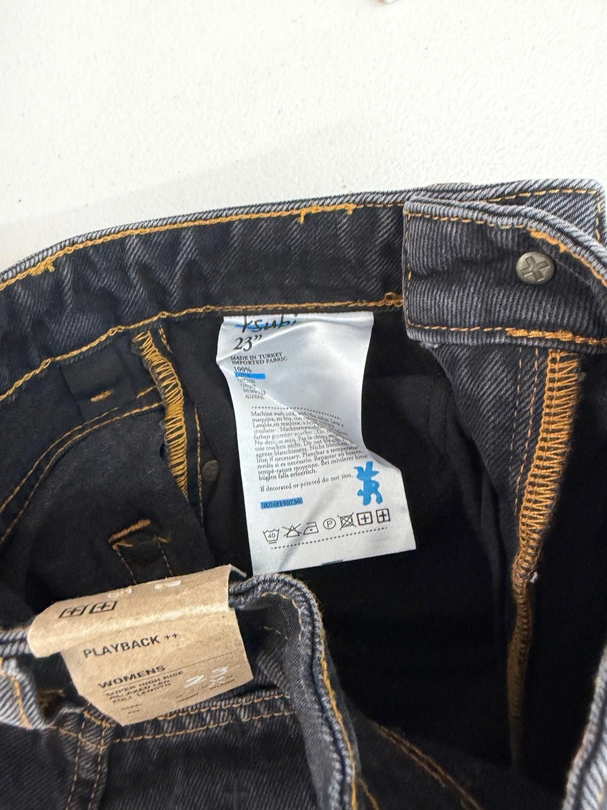 Ksubi new ksubi womens denim jeans playback spliced bone black 23 Size 23" - 8 Thumbnail
