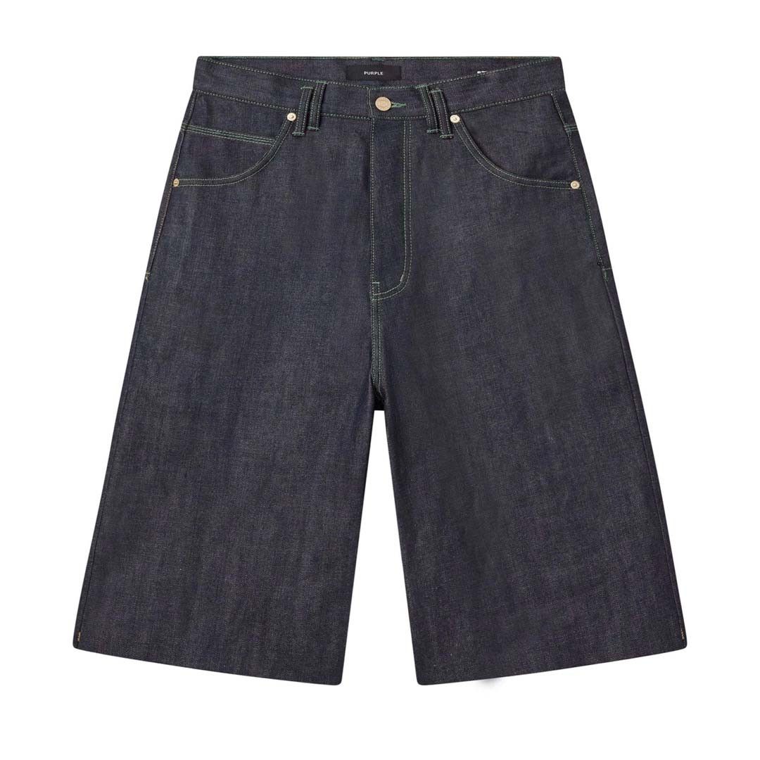Purple Brand P070 Long Shorts Raw Dark Indigo Size US 34 / EU 50 - 1 Thumbnail