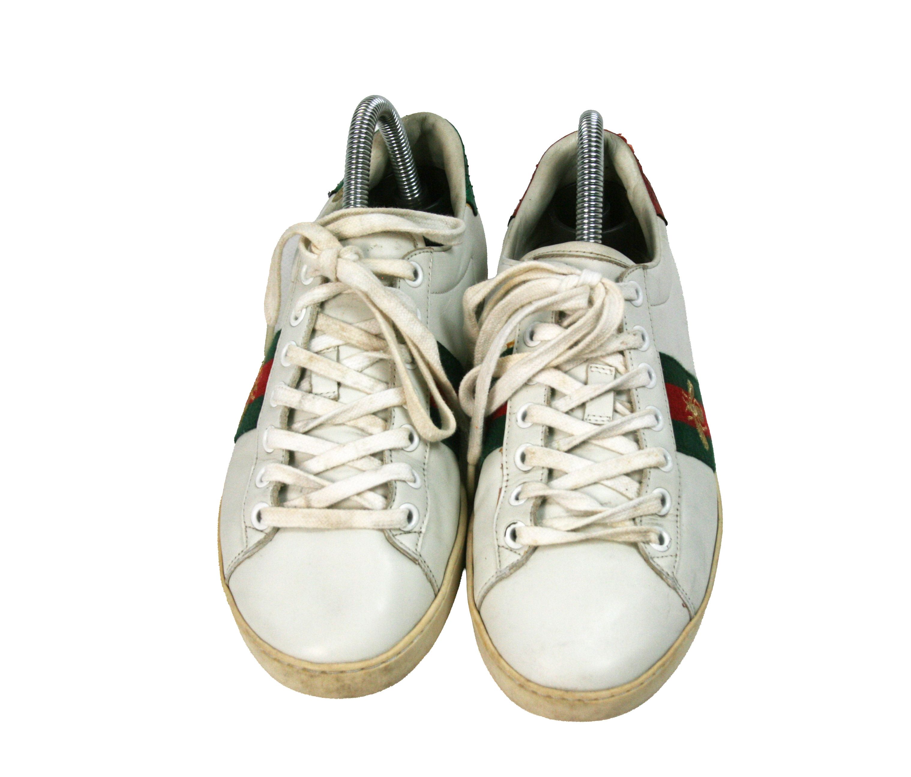 Ace Bee Embroidered Leather Low Sneakers