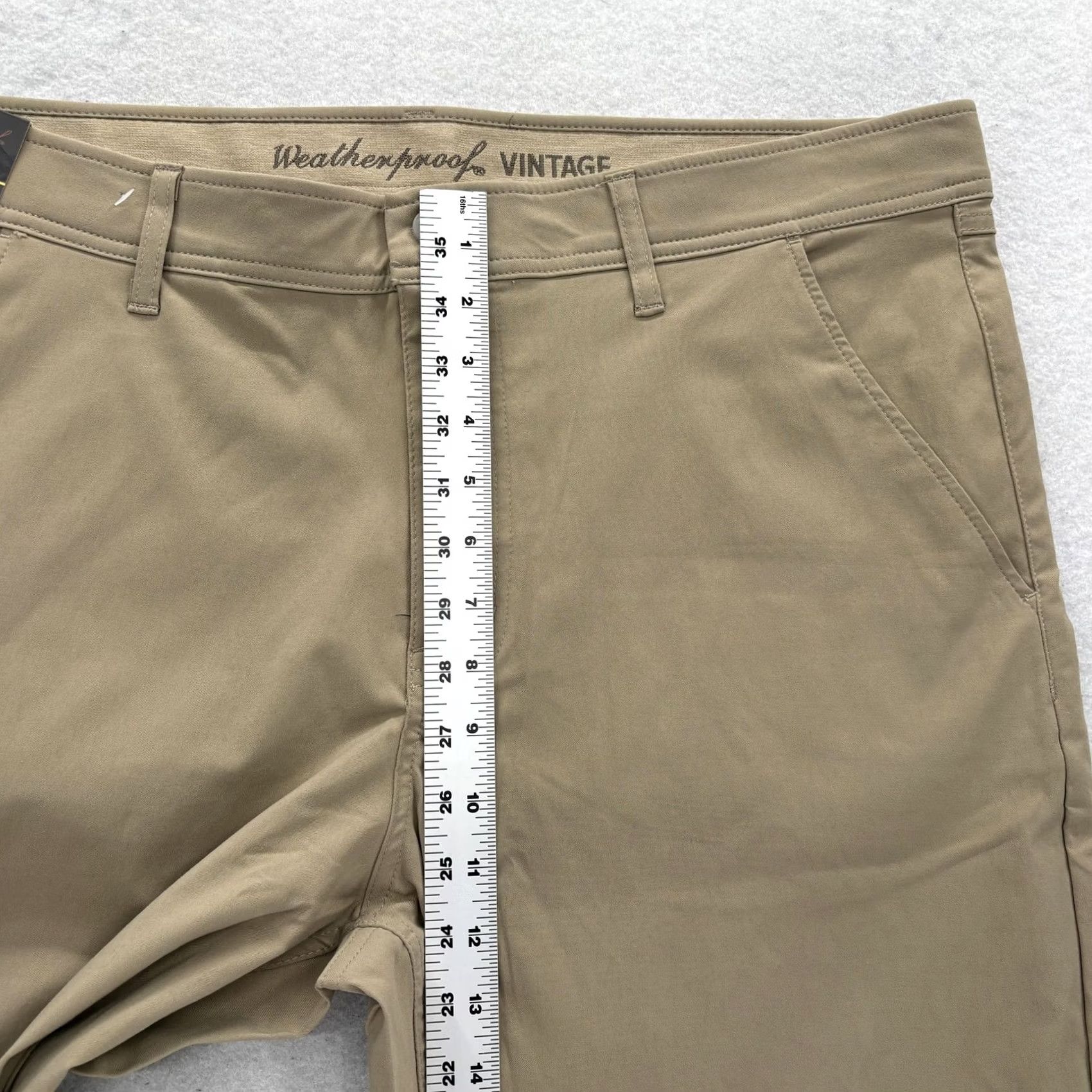 Weatherproof VINTAGE Weatherproof Tech Pant Mens 38x29 Beige Regular Chino Pants Stretch Water Resistant NWT Regular Fit Pocket Zipper 90s Travel Casual Mens Size US 38 / EU 54 - 7 Thumbnail