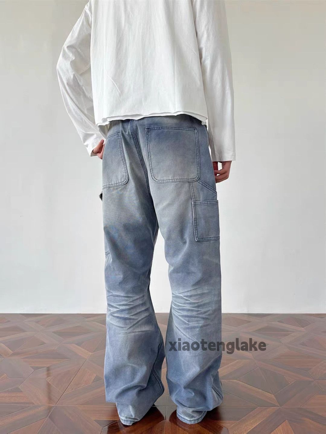 Jean Utility washed faded punk grunge loose hiphop jeans Size US 28 / EU 44 - 3 Thumbnail