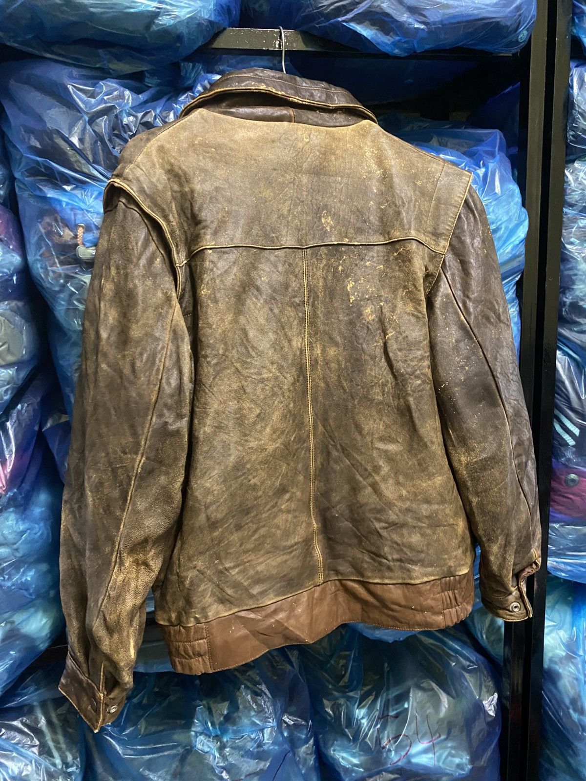 Other Vintage Distressed Brown Leather Jacket Large Front Pockets Size US M / EU 48-50 / 2 - 14 Thumbnail