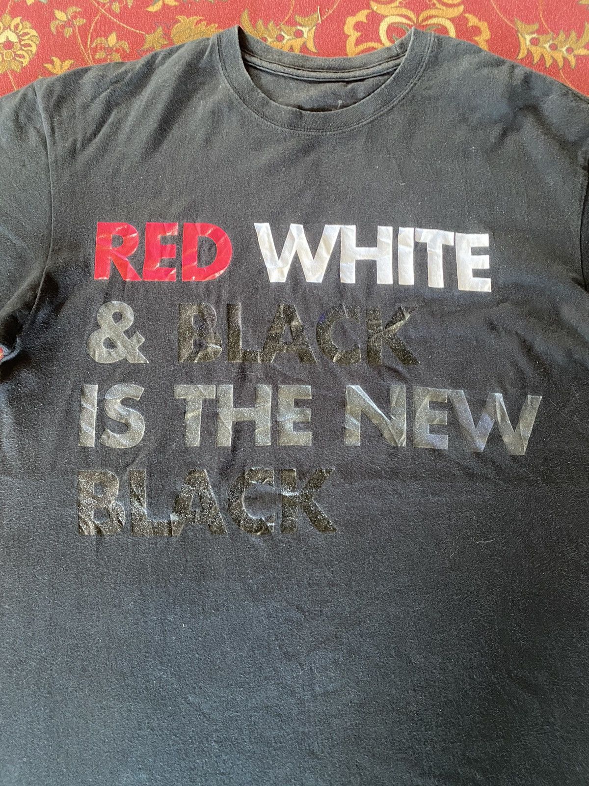 Jordan Brand Air Jordan RED WHITE & BLACK IS THE NEW BLACK Shirt Size US L / EU 52-54 / 3 - 3 Thumbnail