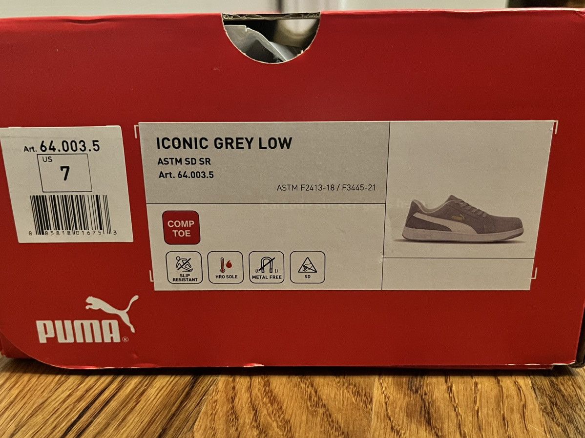 Puma Puma iconic grey low safety footwear Size US 7 / EU 40 - 6 Thumbnail