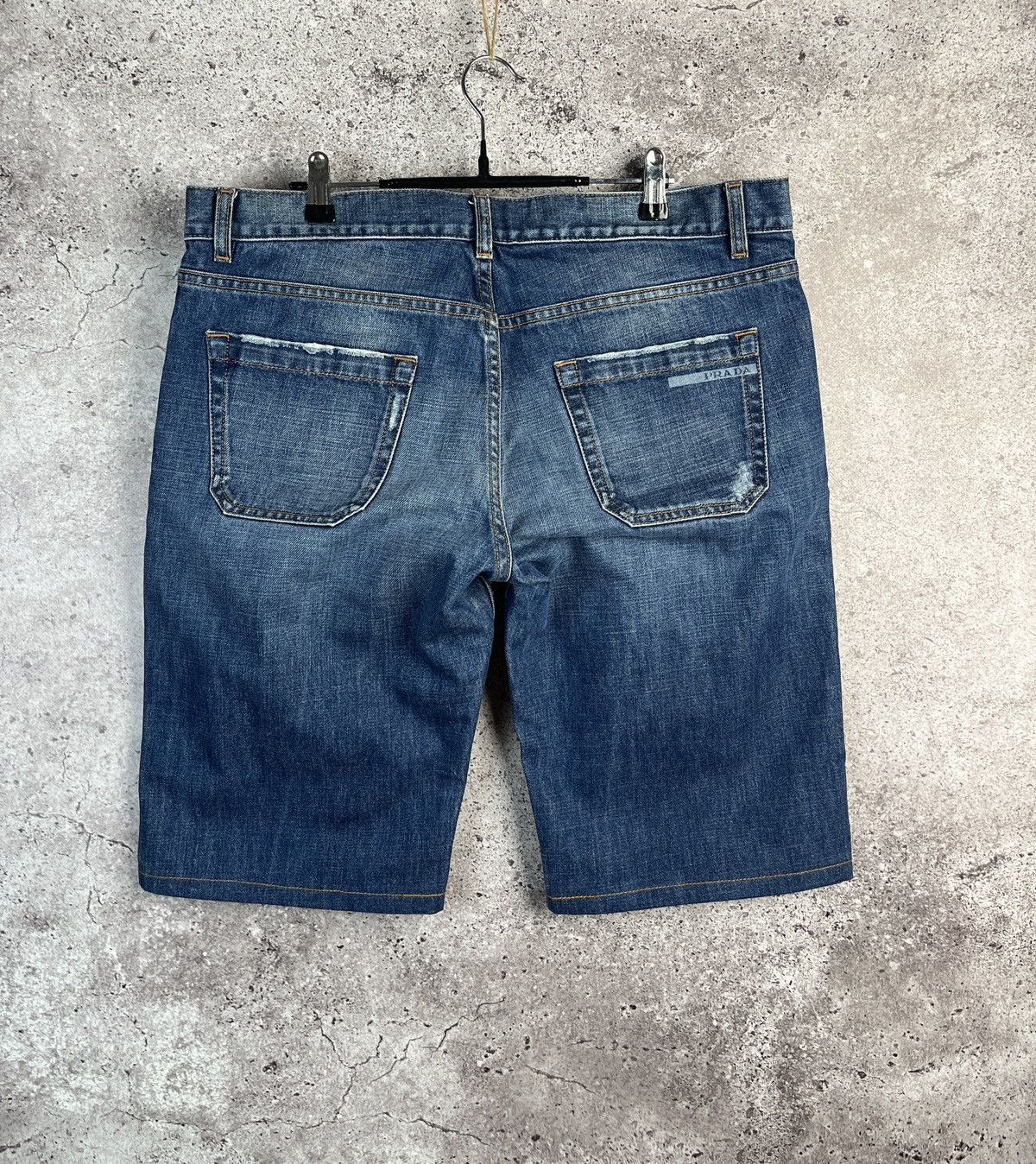 Prada Vintage🔥Prada Distressed Denim Shorts Size US 34 / EU 50 - 2 Thumbnail