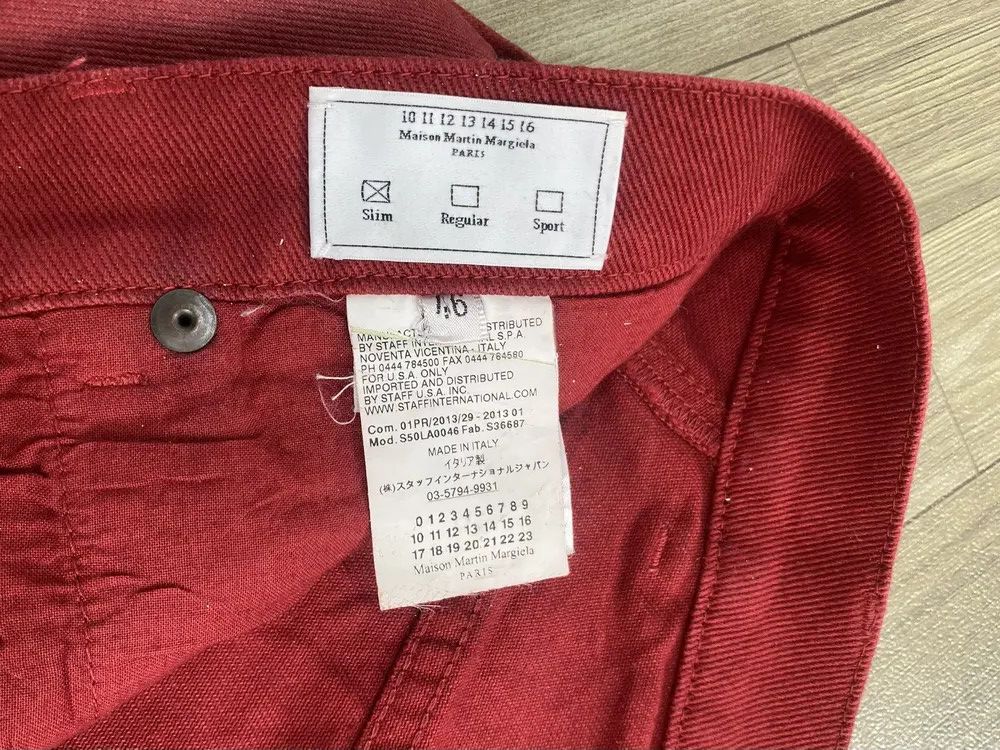 Maison Margiela Maison Martin Margiela Red Denim Pants Size US 33 - 11 Thumbnail