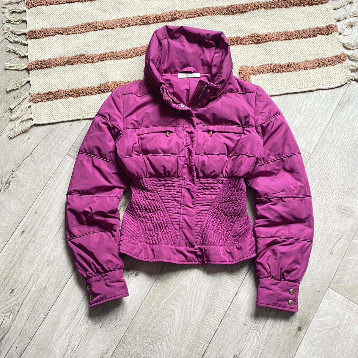 image of Avant Garde x Versace Collection Corset Y2K Down Jacket in Pink, Women's (Size Small)