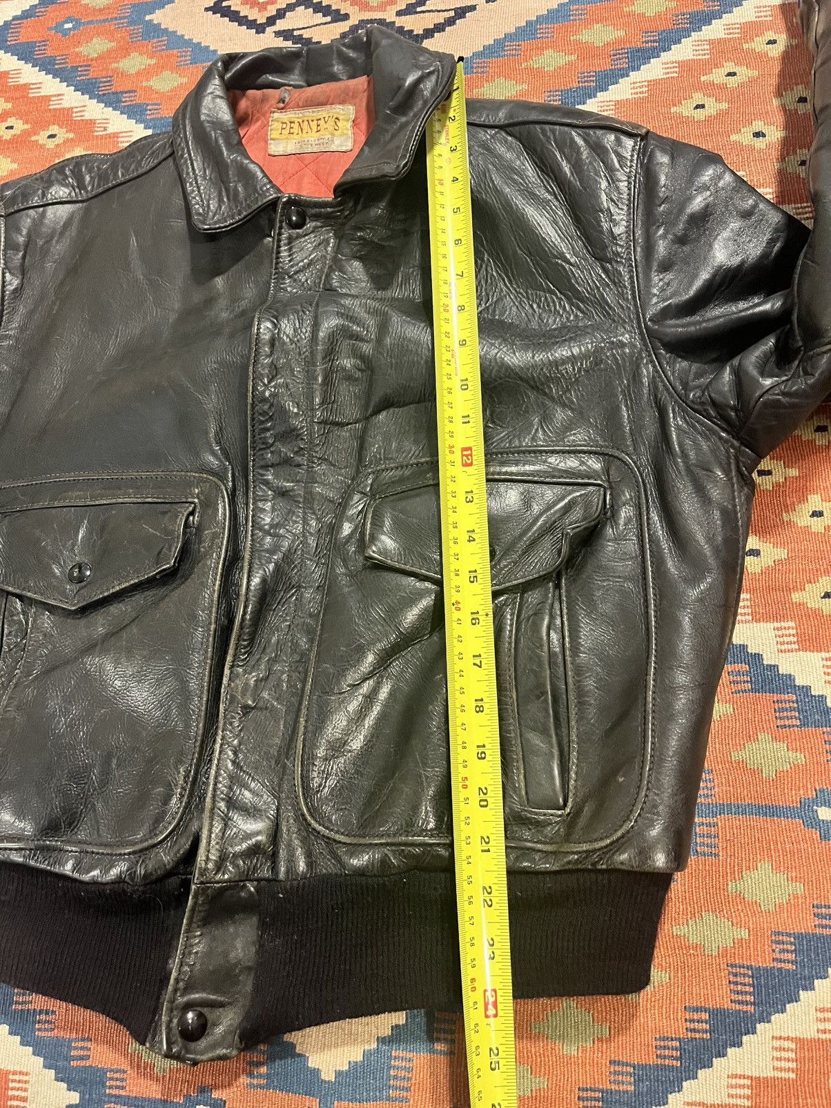 Japanese Brand Vintage 50’s cropped leather bomber jacket Size US L / EU 52-54 / 3 - 17 Thumbnail