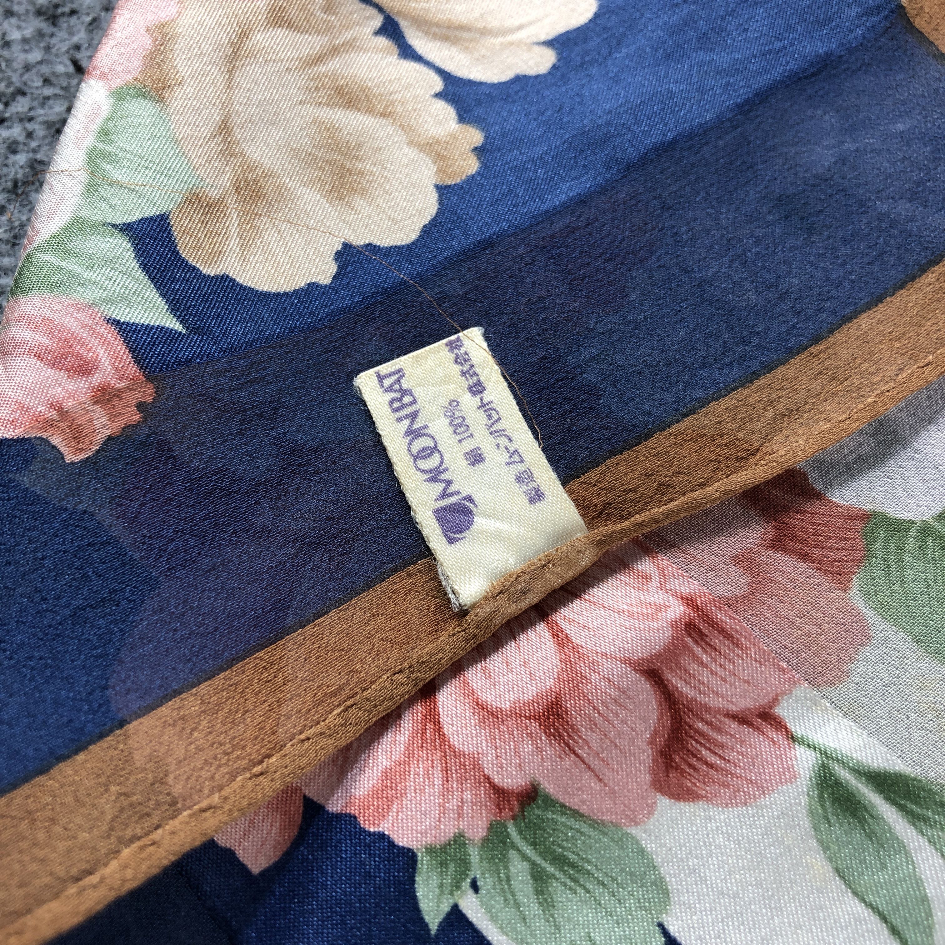 Vintage Jun Ashida Floral Silk Scarf M1327 Size ONE SIZE - 5 Thumbnail