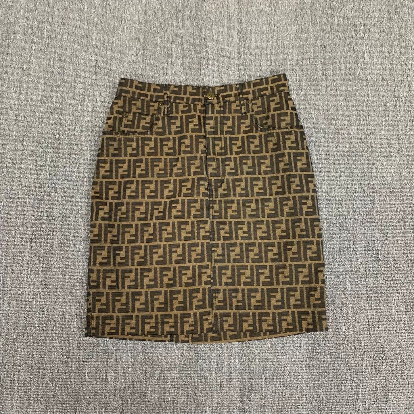 Fendi FENDI Brown Monogram Short Skirt 32 95 New Size 24" / US 00 / IT 34 - 1 Thumbnail