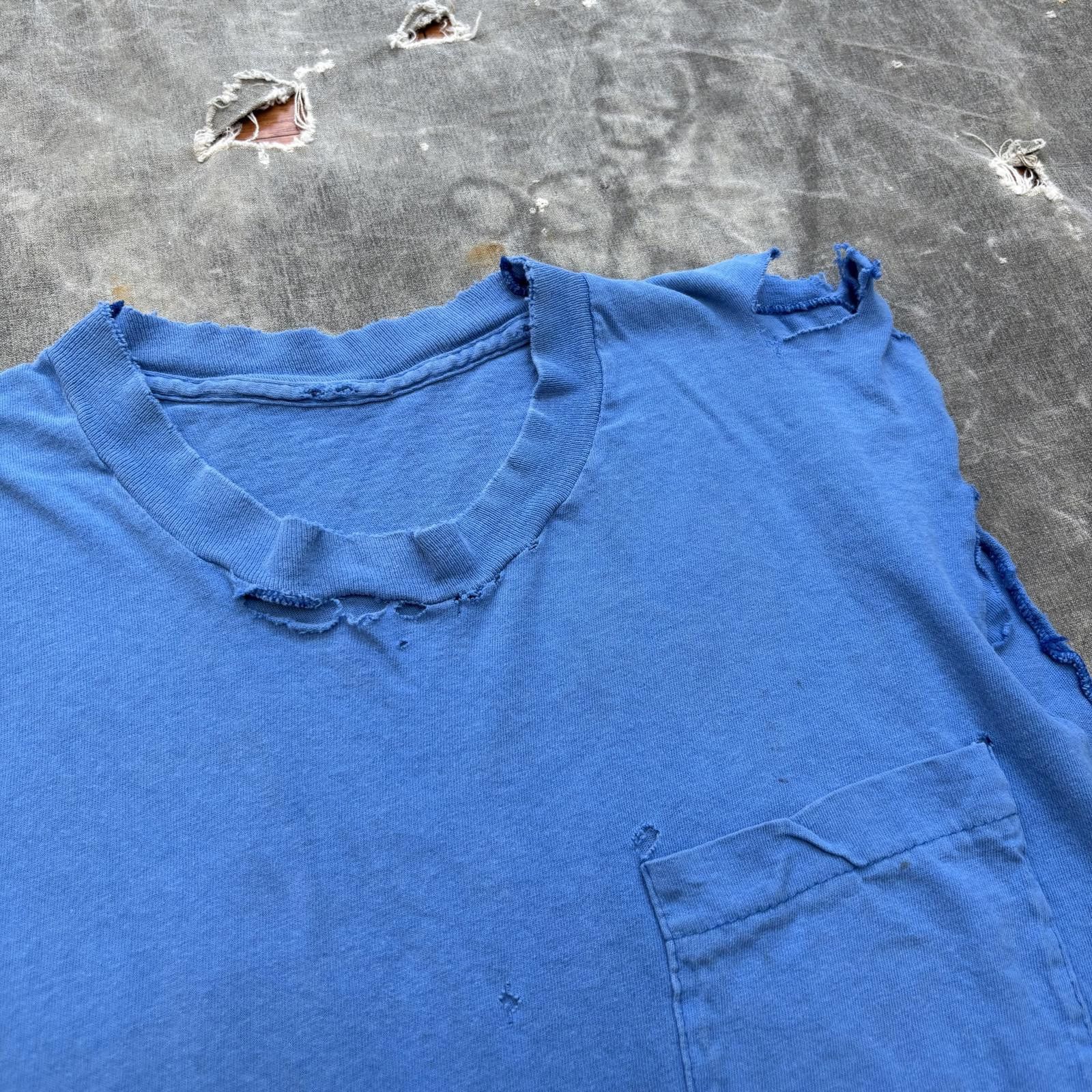 Vintage Vintage 70s 80s Distressed Blank Selvedge Pocket Tank Top Size US M / EU 48-50 / 2 - 4 Thumbnail