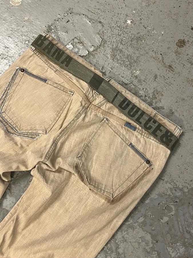 Designer × Dolce & Gabbana × Vintage 2000s Dolce & Gabbana Army Green Canva Belt Size ONE SIZE - 3 Thumbnail