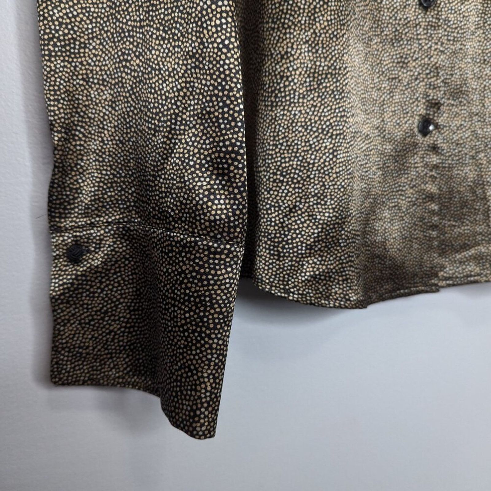 Vintage Vintage Black Tiny Polka Dot Pattern Satin Shirt Metallic 12 Size XL / US 12-14 / IT 48-50 - 5 Thumbnail