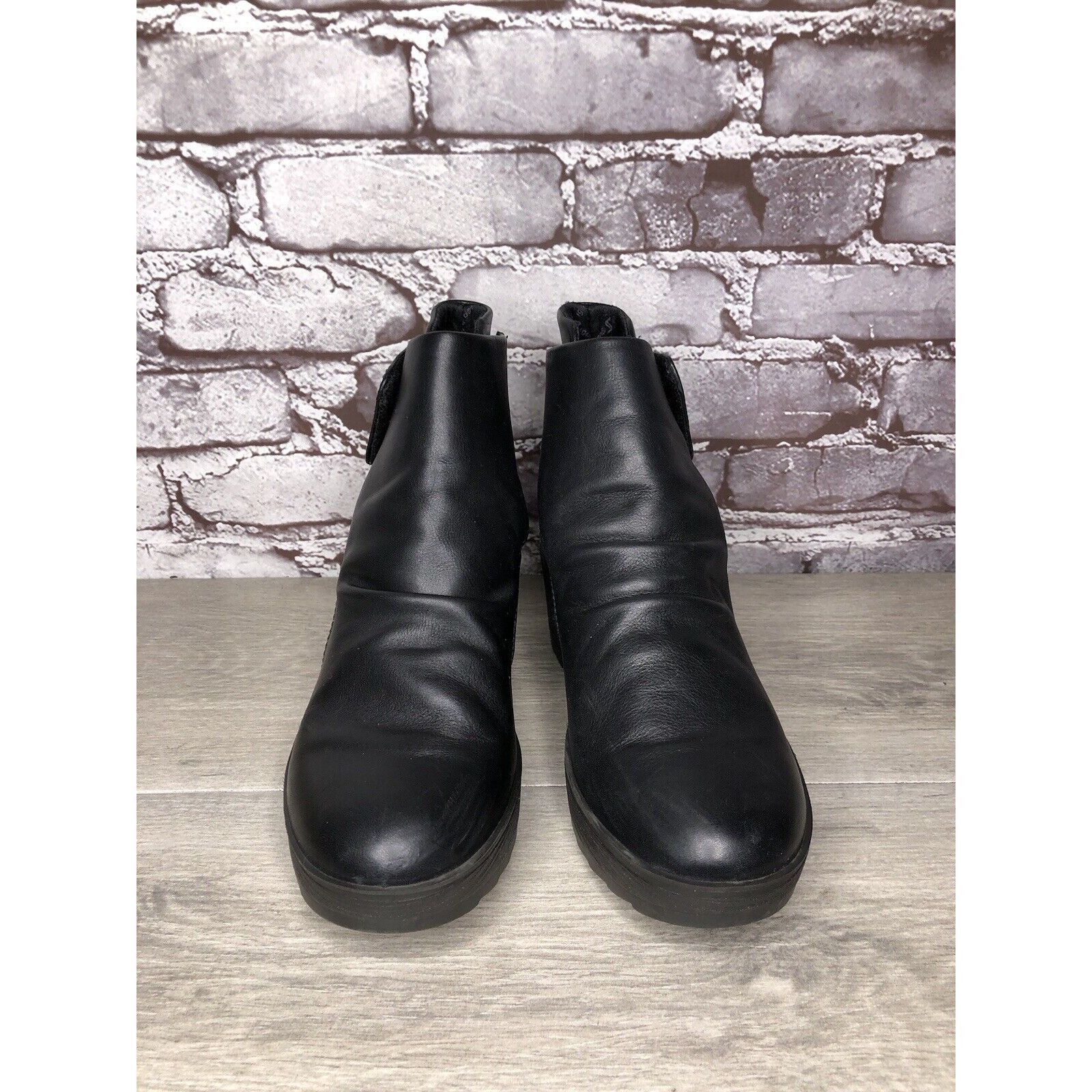 Other IGI&CO Black Leather High Wedge Strap Booties Boots Women Sz Size US 6.5 / IT 36.5 - 18 Thumbnail