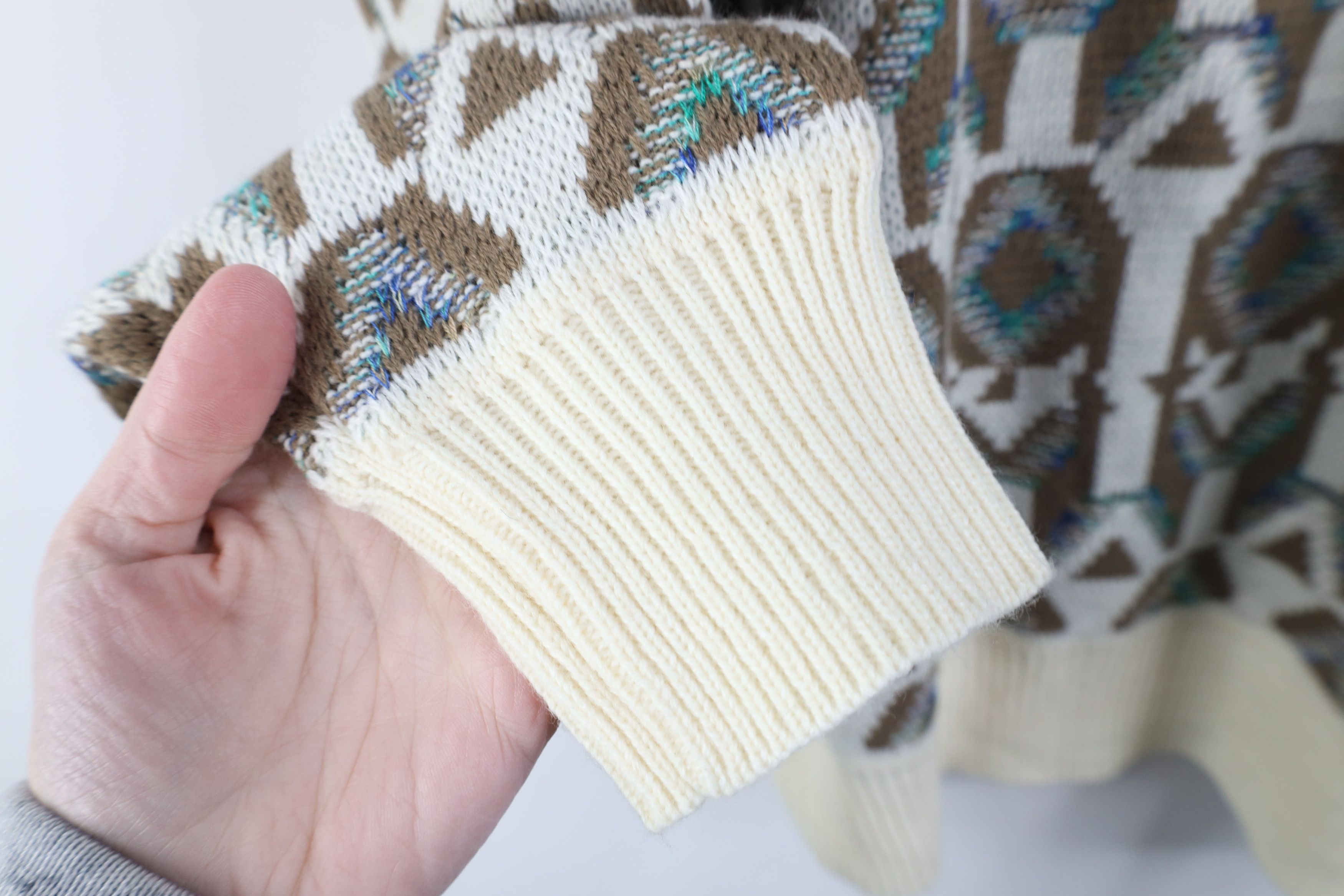 Vintage Vintage 90s Coogi Style Geometric Knit Crewneck Sweater Size US XL / EU 56 / 4 - 7 Thumbnail