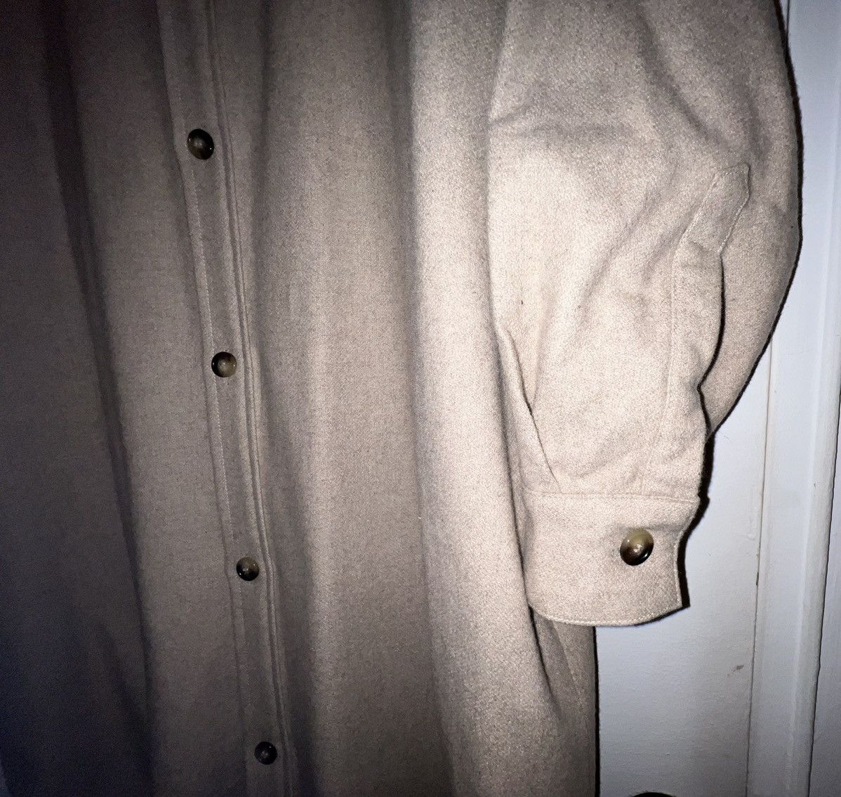 Frankie Shop Frankie Shop Long Oversized Wool Coat in Oatmeal Size ONE SIZE - 7 Thumbnail