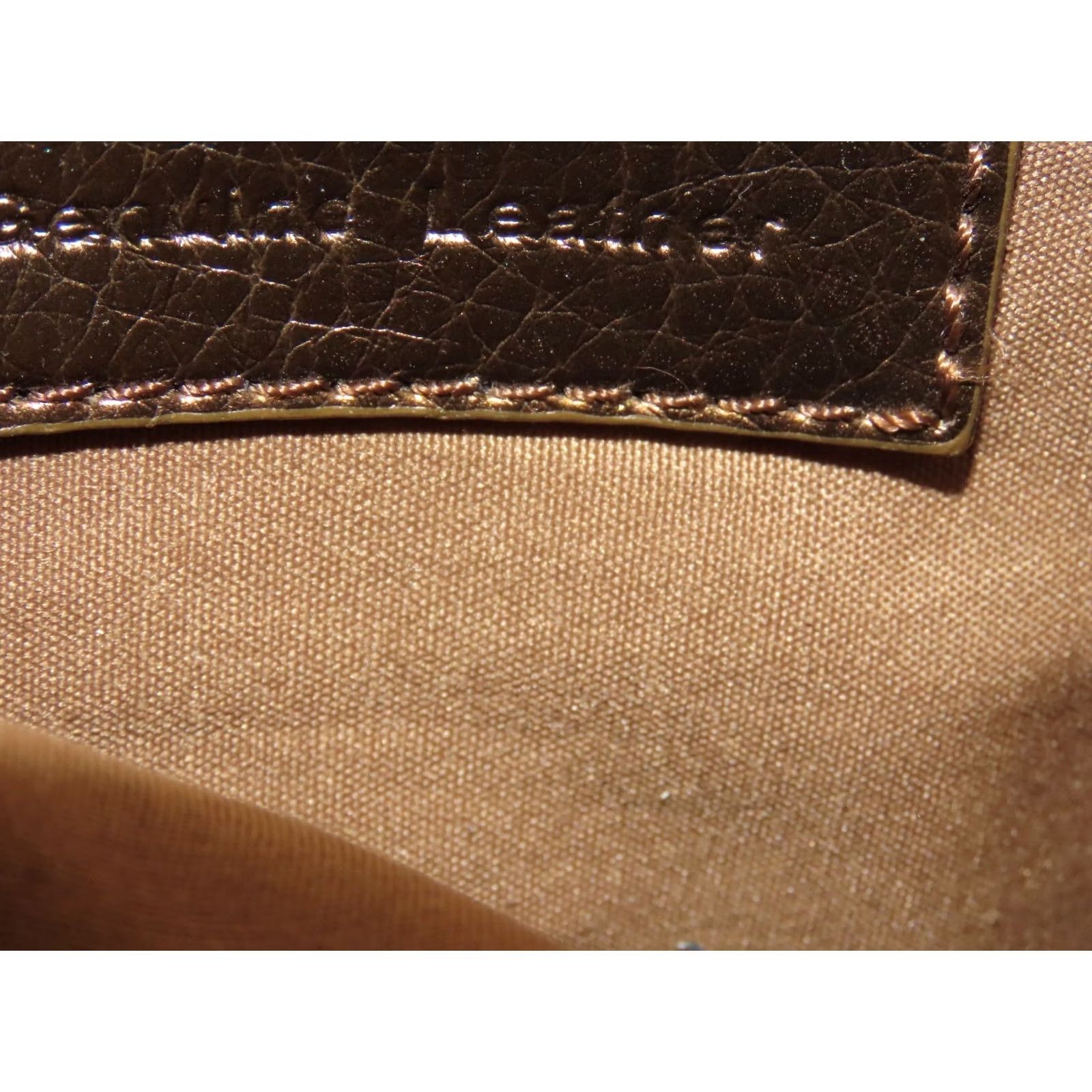Vintage St. John's Bay Pebbled Genuine Leather Bronze Shoulder Bag Purse Size ONE SIZE - 5 Thumbnail