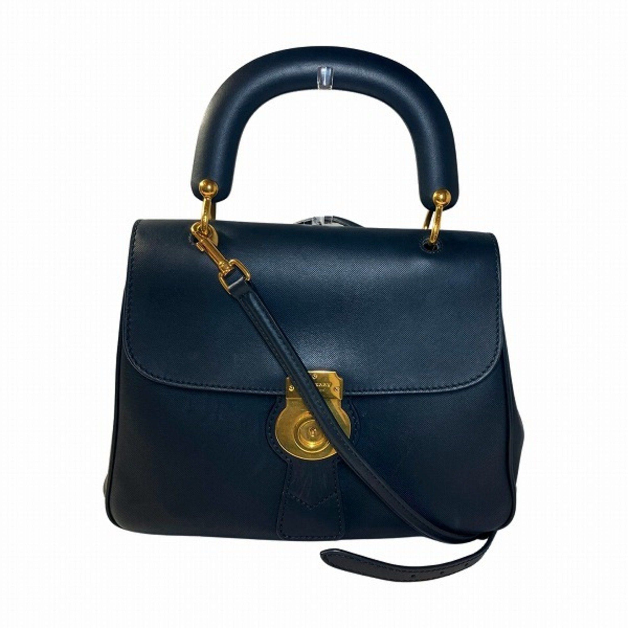 image of Burberry Top Handle Dk88 2Way Bag Handbag Shoulder Ladies in Black, Women's