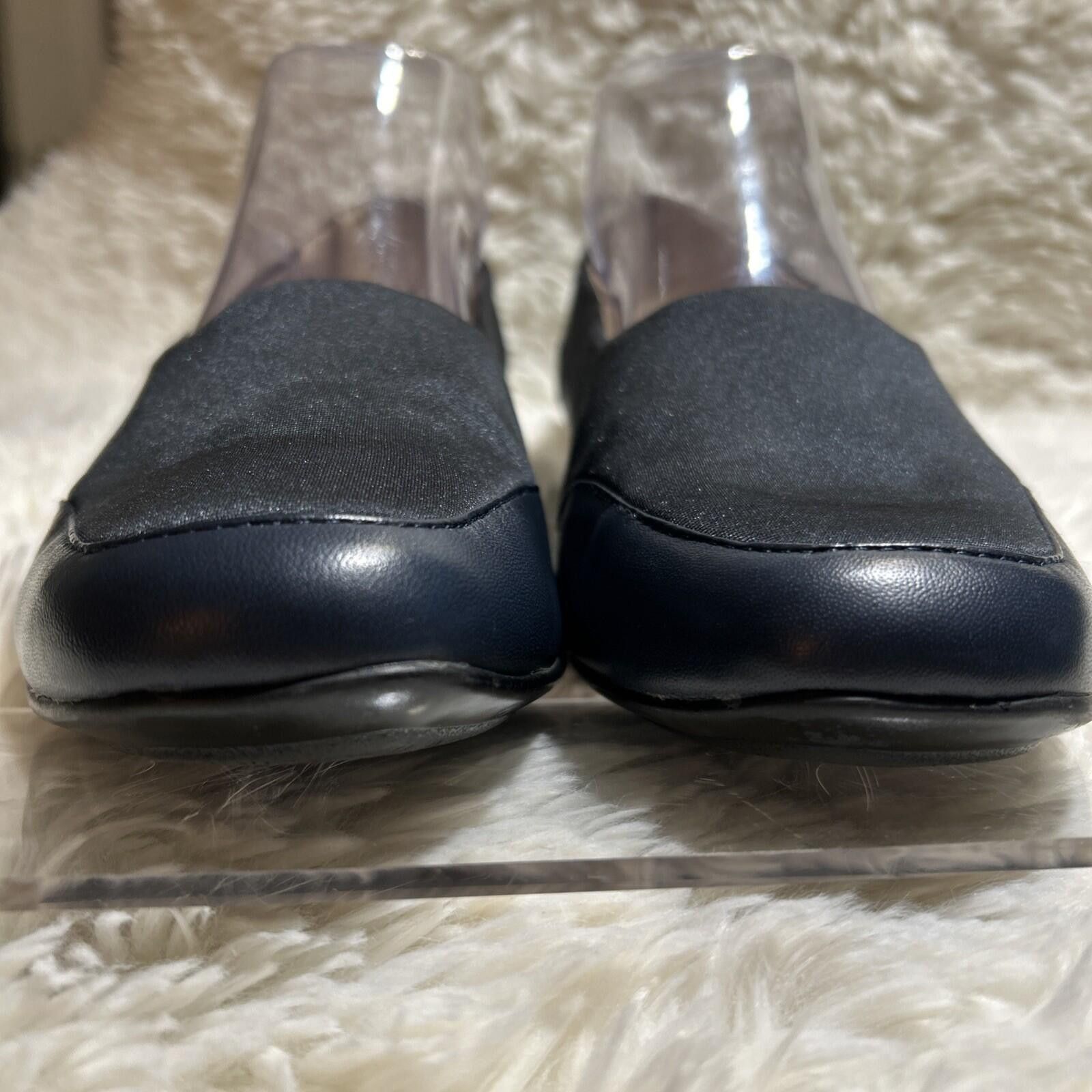 Soffe Sofft Women's Size 7.5W Black Leather Square Toe Slip ON Size US 7.5 / IT 37.5 - 5 Thumbnail