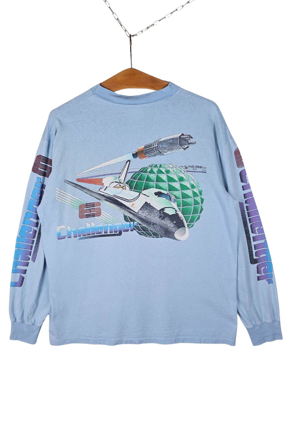 Hanes 1983 NASA Challenger STS-6 L/S Pocket Tee - Hanes Beefy Size US M / EU 48-50 / 2 - 1 Thumbnail